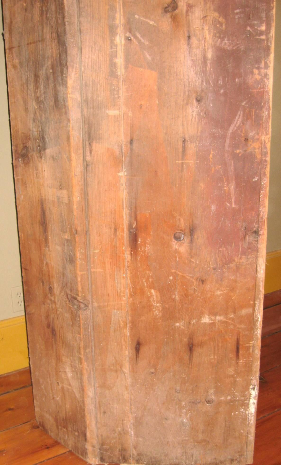 1850s Corner Cupboard Rustic Farm House Pine Cabinet For Sale 11