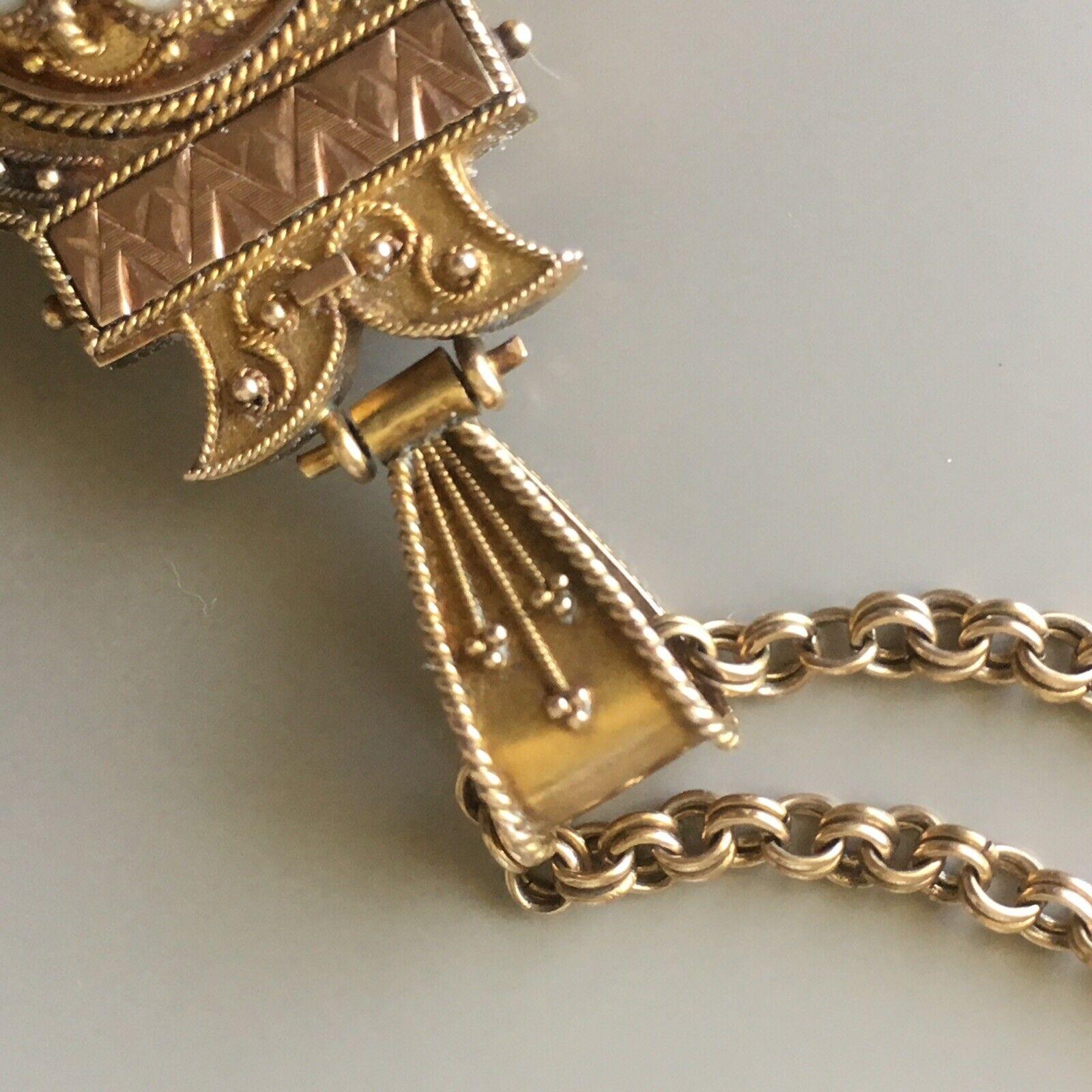 Filigranes Granulation-Medaillon-Anhänger aus 14k Gold, amerikanisch, 1850er Jahre im Angebot 7