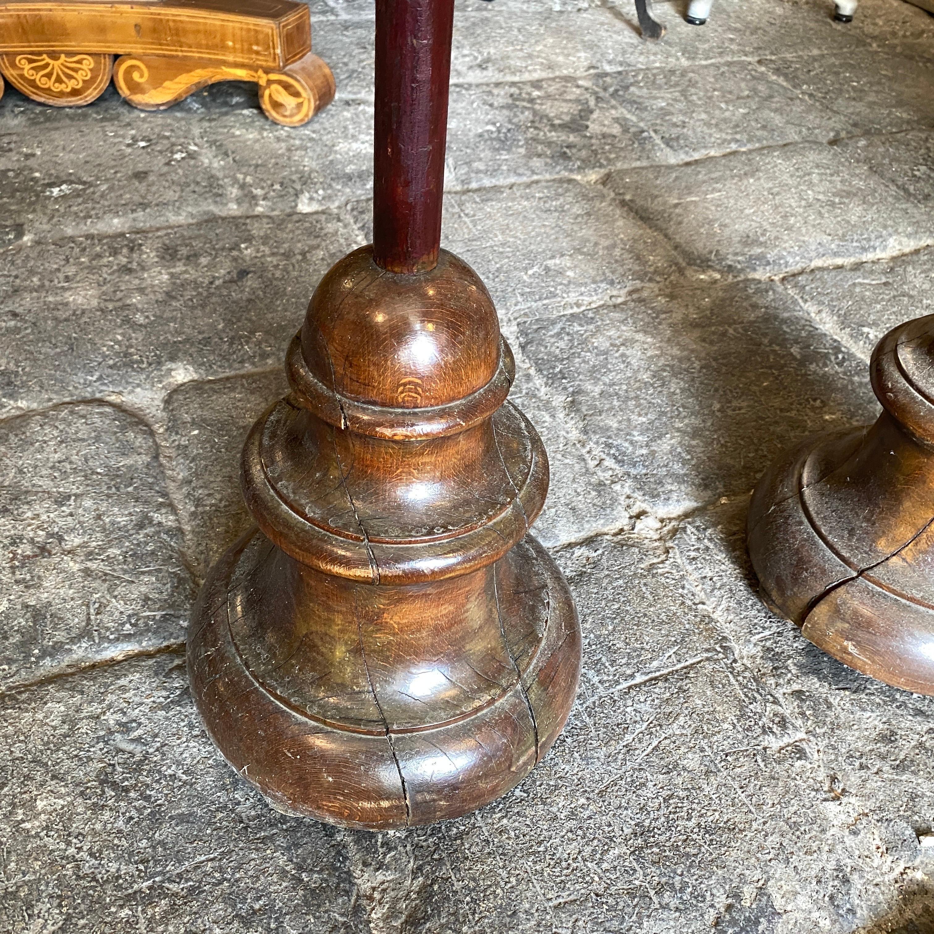 1850s Pair of wood and painted iron religious parade lampposts  For Sale 7