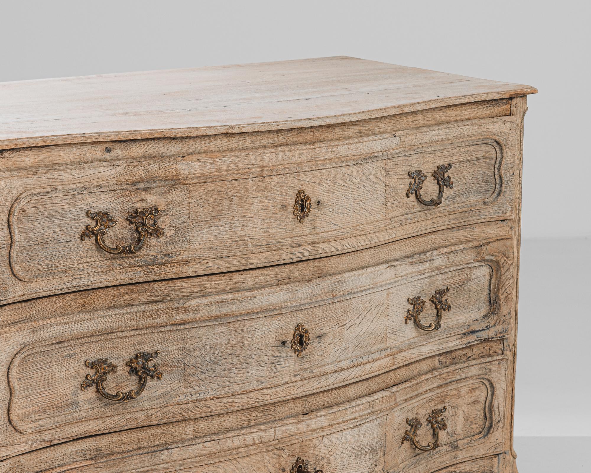 1850s French Bleached Oak Chest of Drawers 1