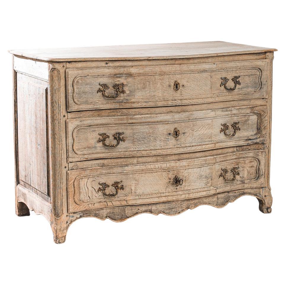 1850s French Bleached Oak Chest of Drawers