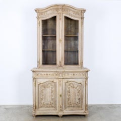 1850s French Bleached Oak Vitrine
