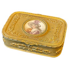 1850s French Bronze Portrait Box
