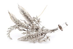 French Georgian 25.00 Carat Diamond Tremblant Stomacher Brooch
