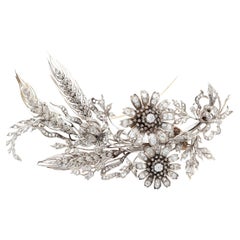 French Georgian 25.00 Carat Diamond Tremblant Stomacher Brooch