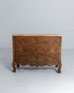 1850s Französisch Louis XV Kommode mit Marmorplatte