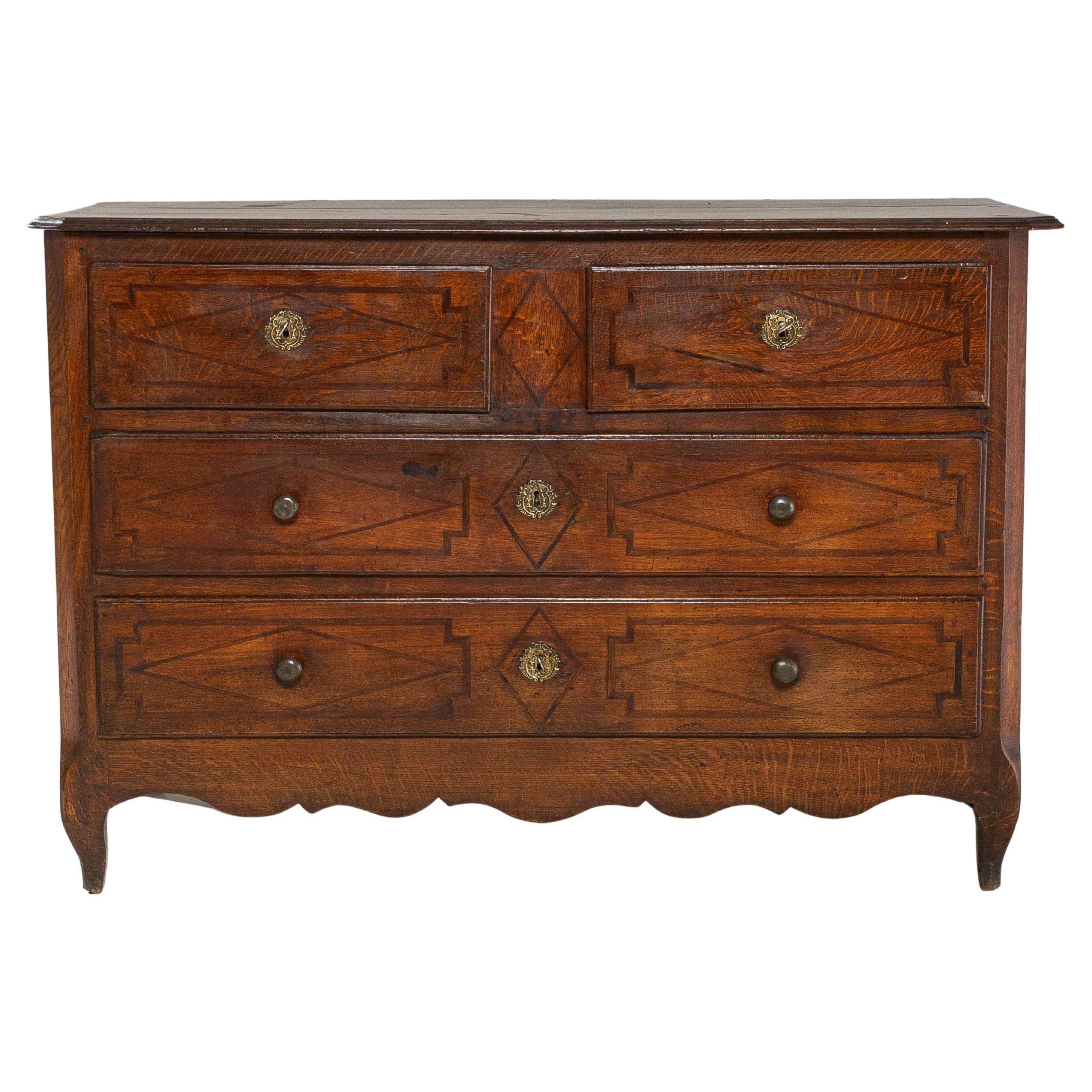 Cassettiera francese Luigi XVI del 1850 in Oak con patina originale in vendita