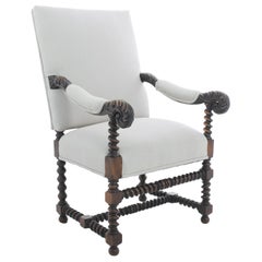 Antique 1850s French Provincial Hardwood Armchair