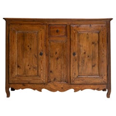 1850s French Provincial Pine Buffet In Original Patina