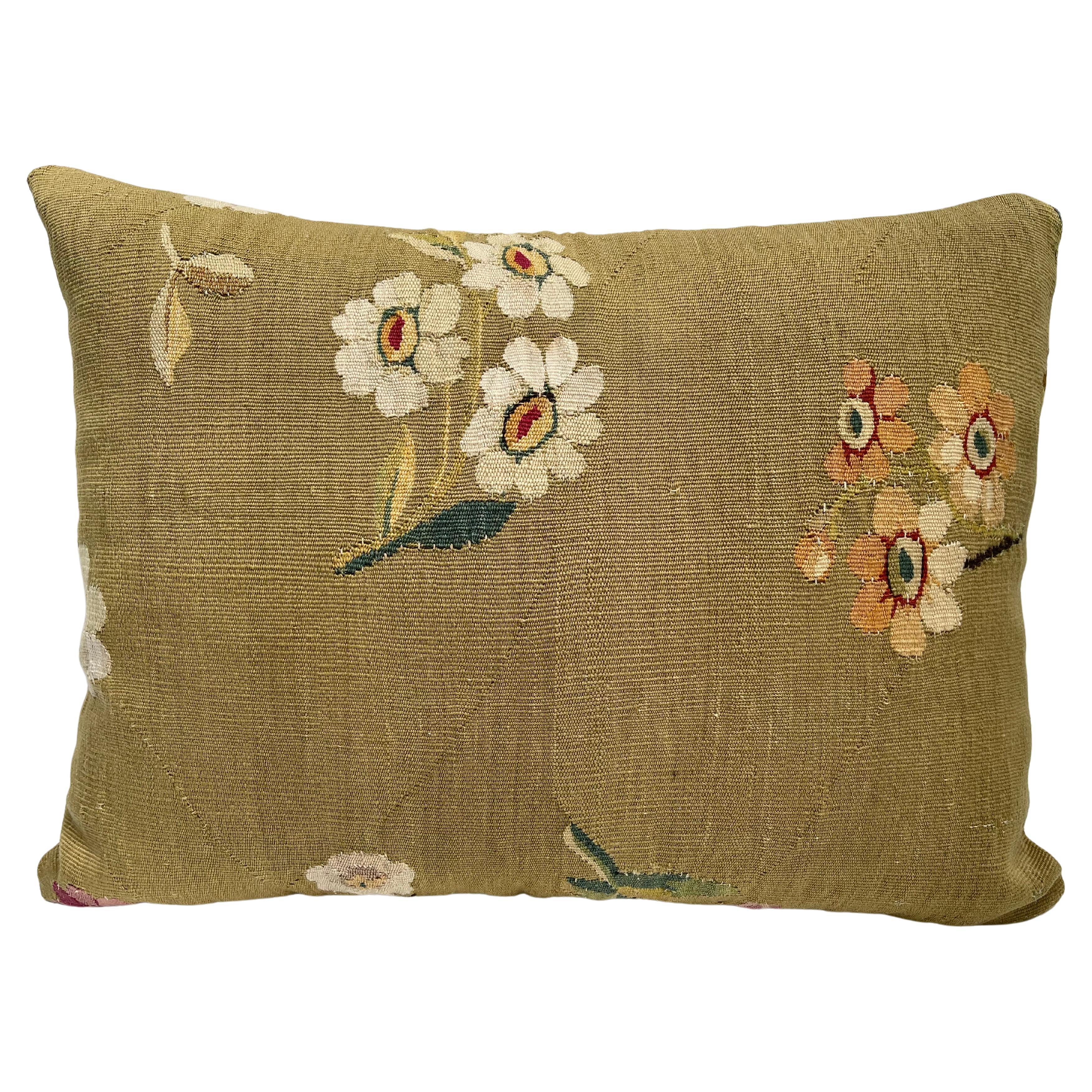 1850s French Tapestry Pillow For Sale