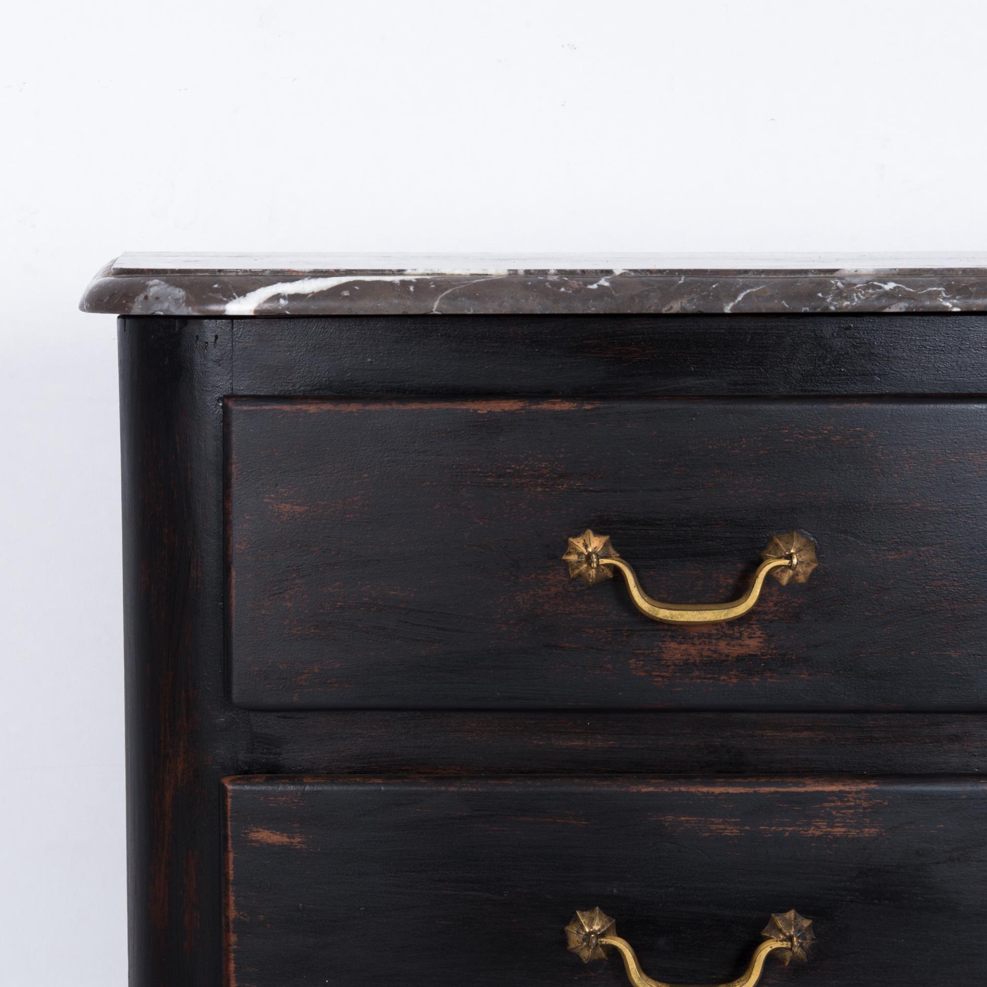 Bronze 1850s French Wood and Marble Chest of Drawers