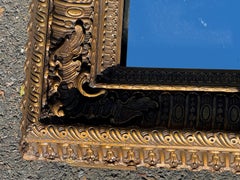 Specchio dorato vittoriano del 1850 con cornice in Wood dorata