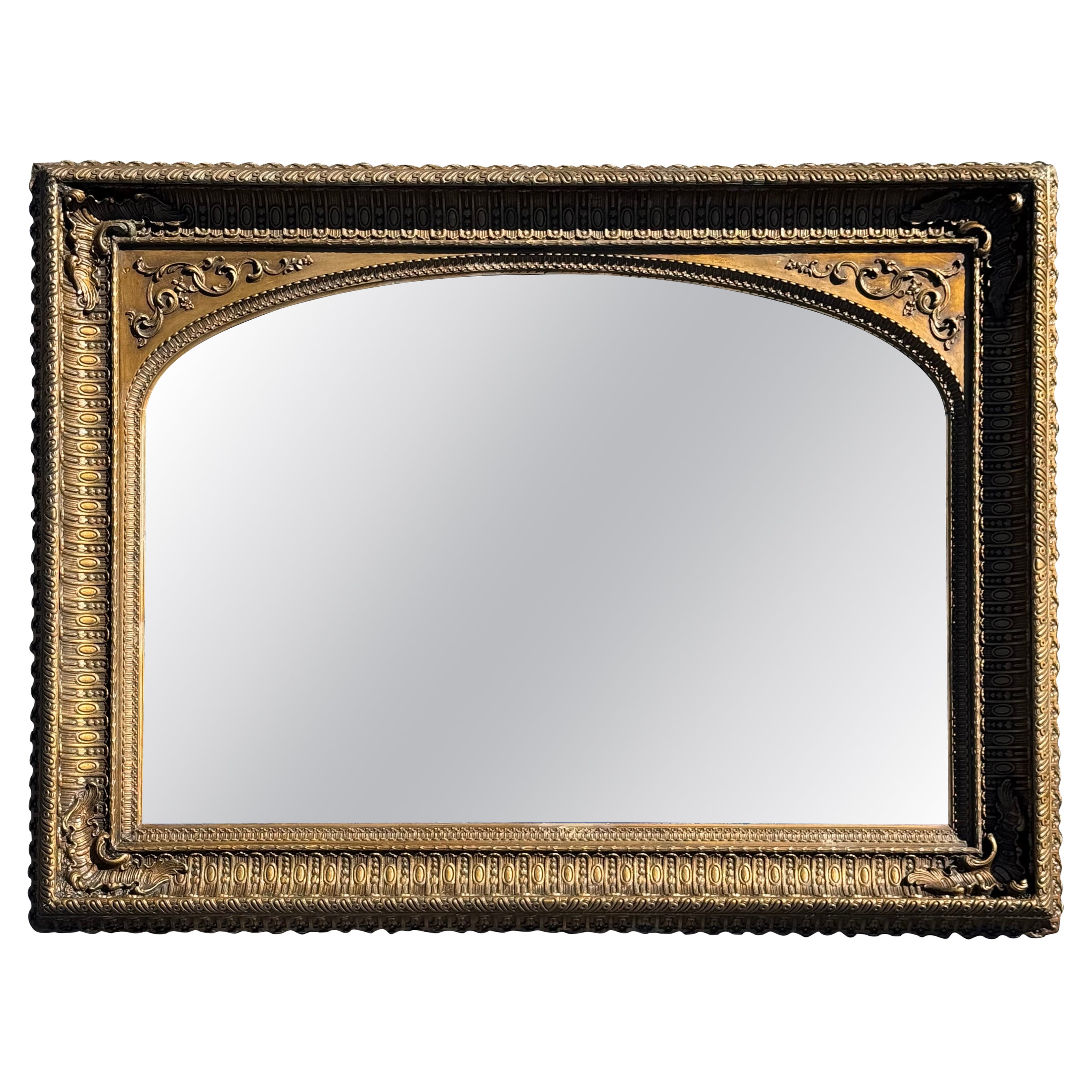 1850s Gold Victorian Wood Gilt Framed Mirror