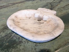 1850s Hand-Carved Marble Shell of Holy Water