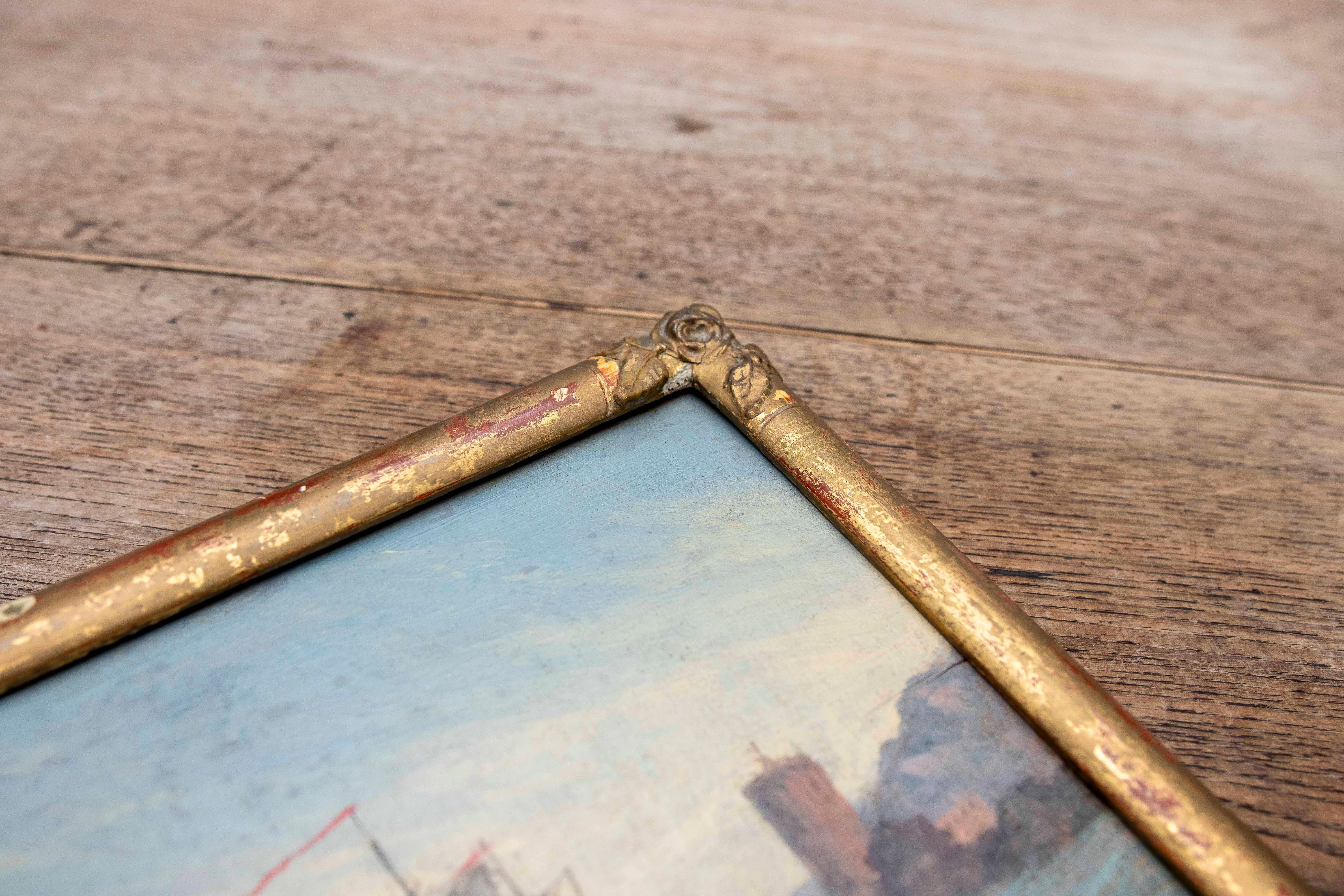 Década de 1850 Pintado sobre tabla Batalla naval , Firmado y enmarcado. Inglaterra. en venta 14