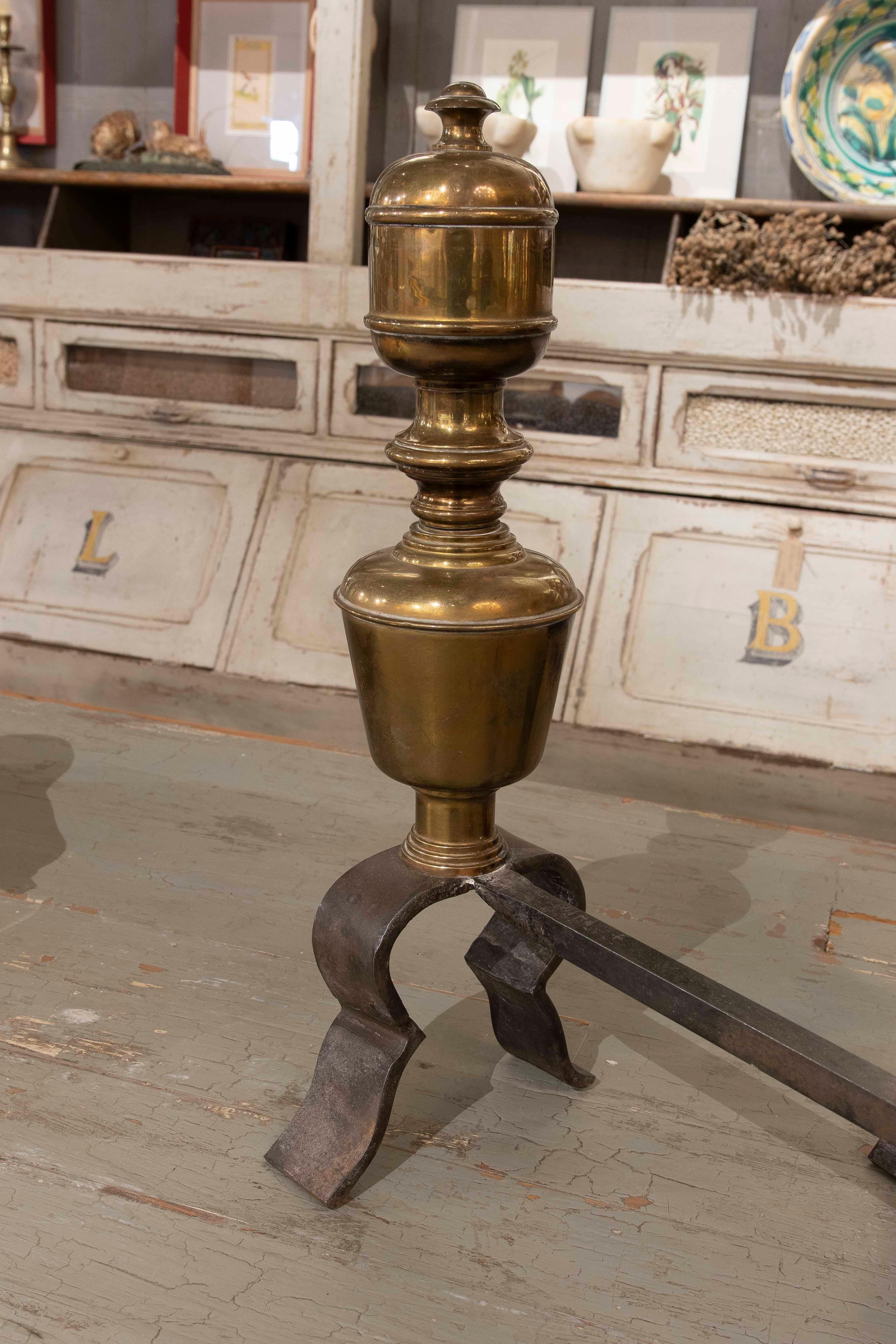 1850s Pair of Bronze and Wrought Iron Fireplace Caps For Sale 3