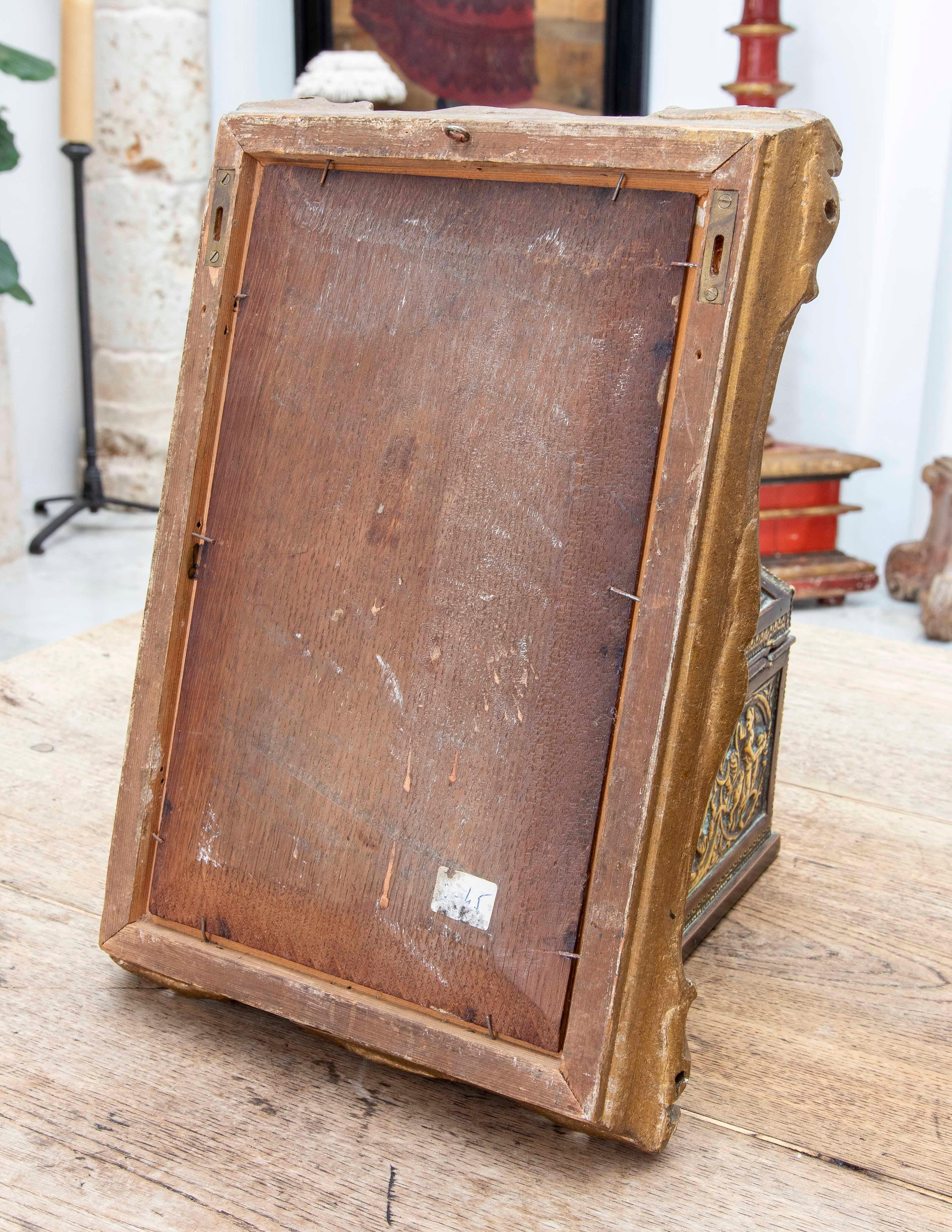 1850s Pair of Framed Andalusian Wood Paintings of a Bullfighter and a Woman For Sale 4