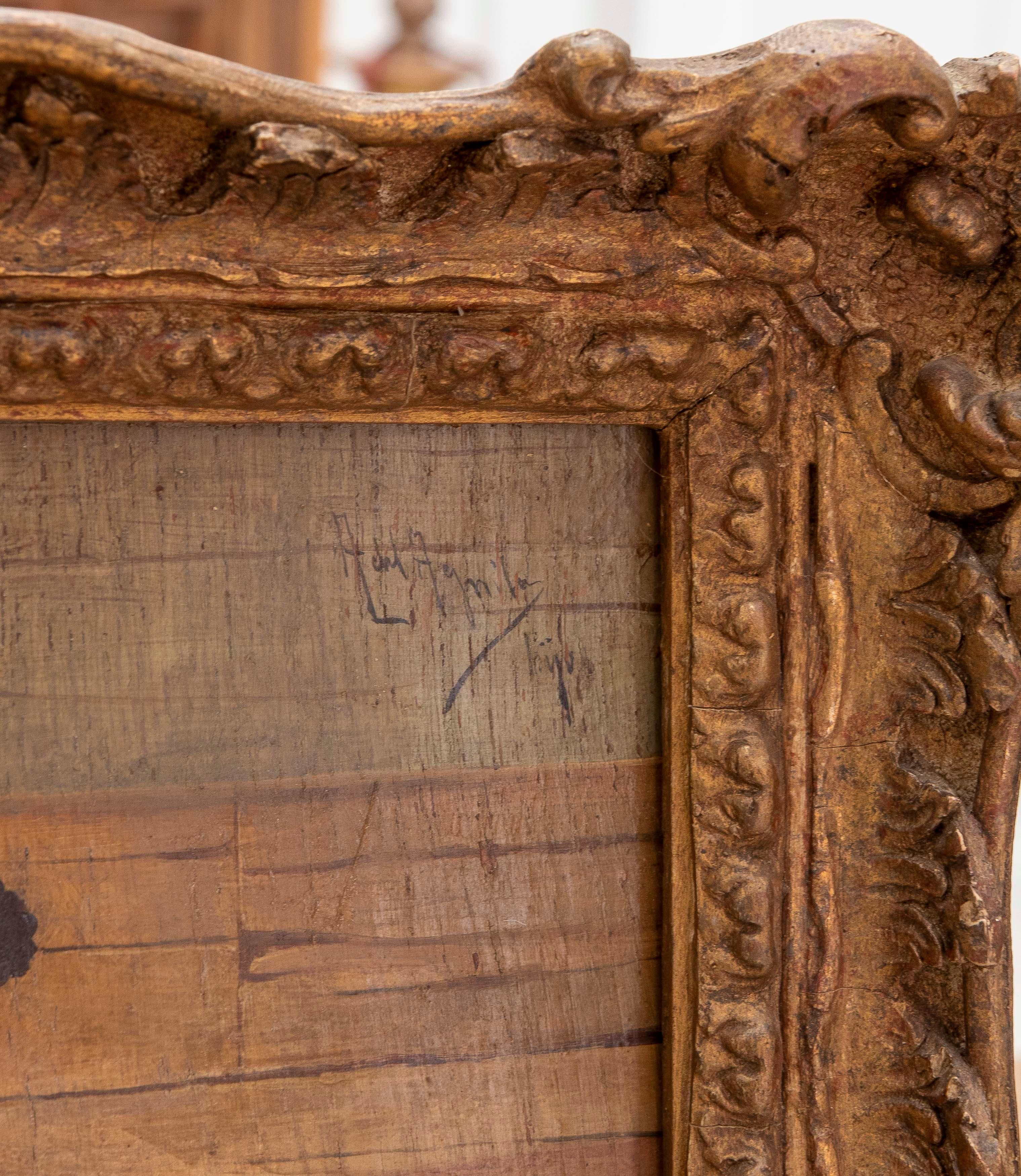 19th Century 1850s Pair of Framed Andalusian Wood Paintings of a Bullfighter and a Woman For Sale
