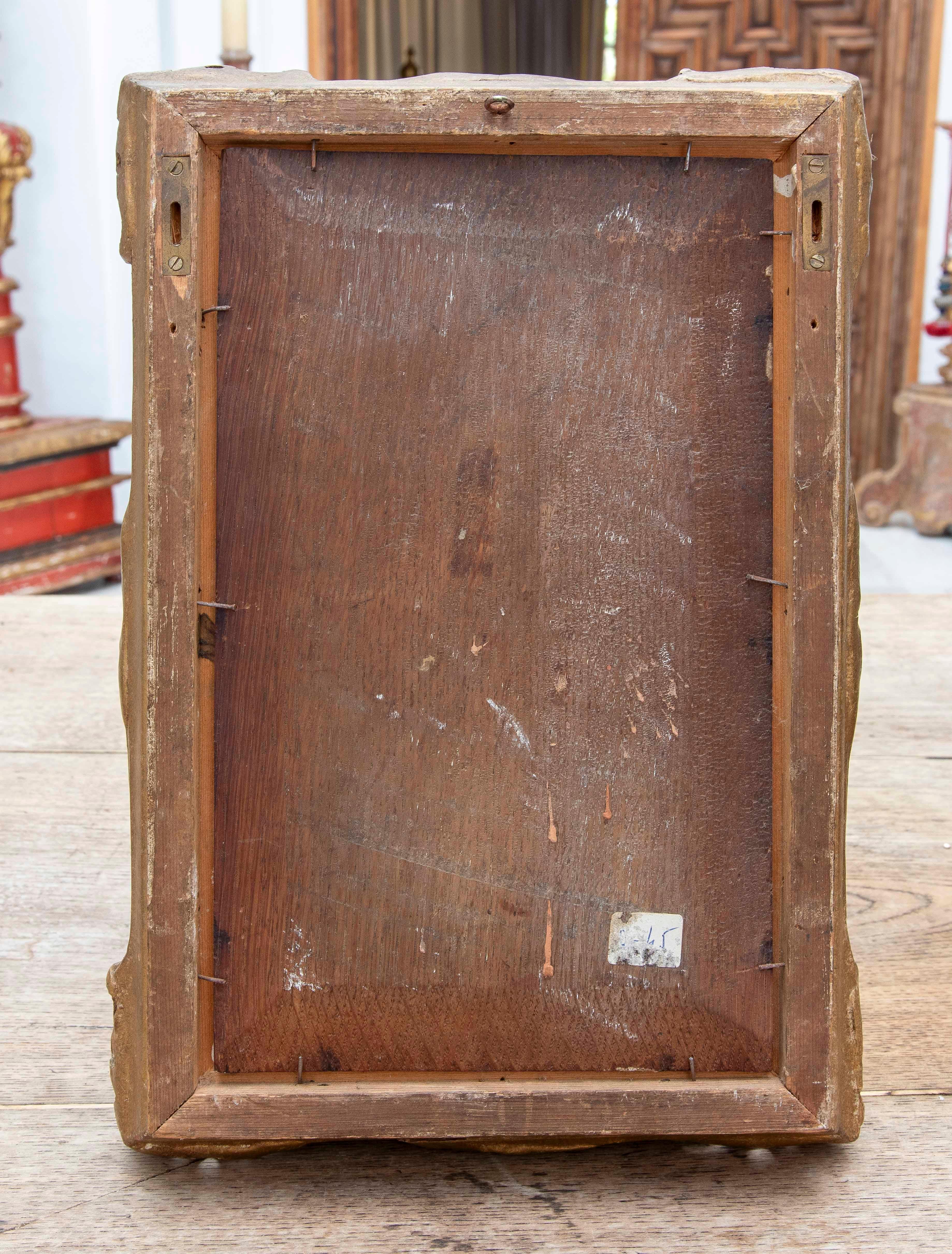1850s Pair of Framed Andalusian Wood Paintings of a Bullfighter and a Woman For Sale 3