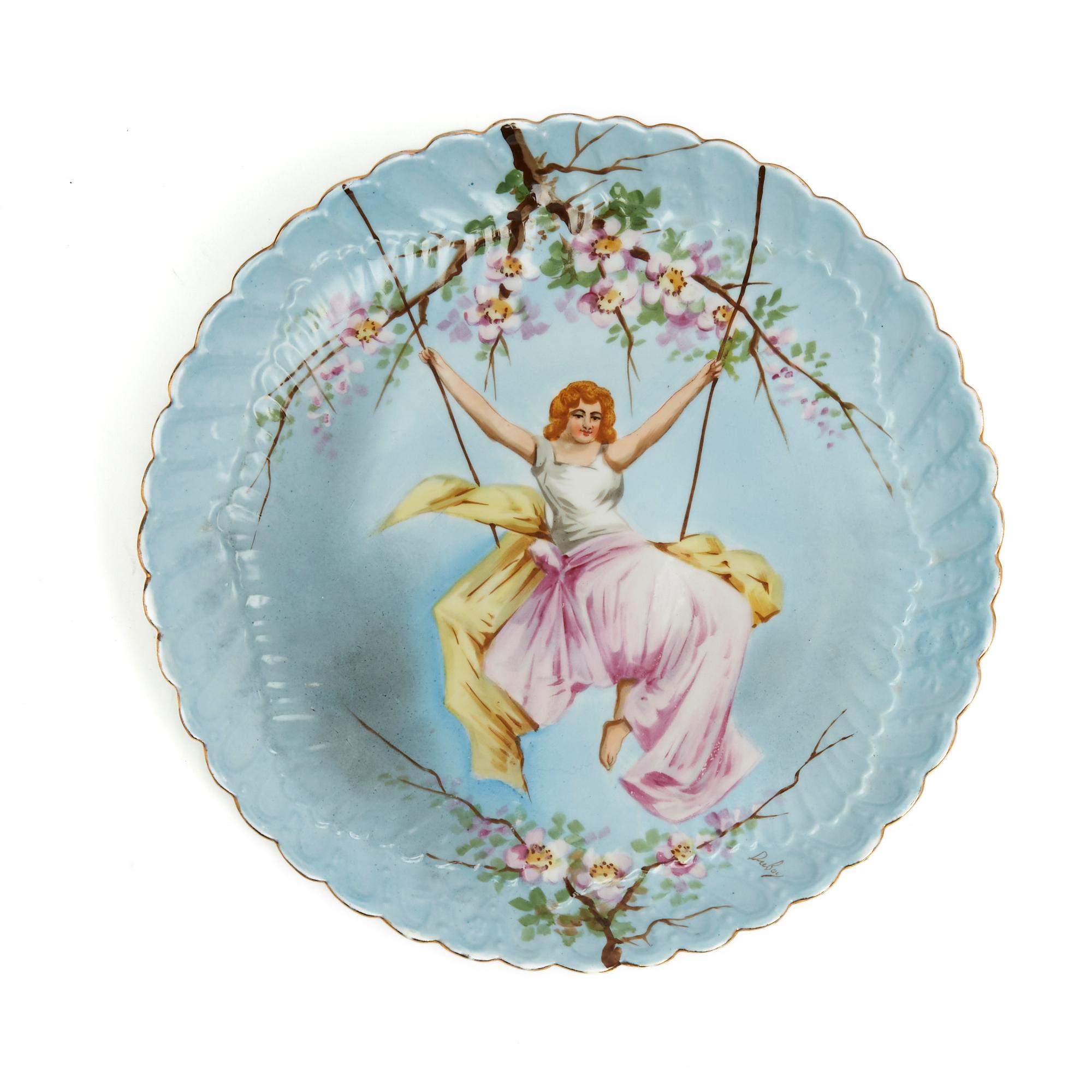 1850s Paul Duboy Ceramique set of 2 big ceramic plates  For Sale 3