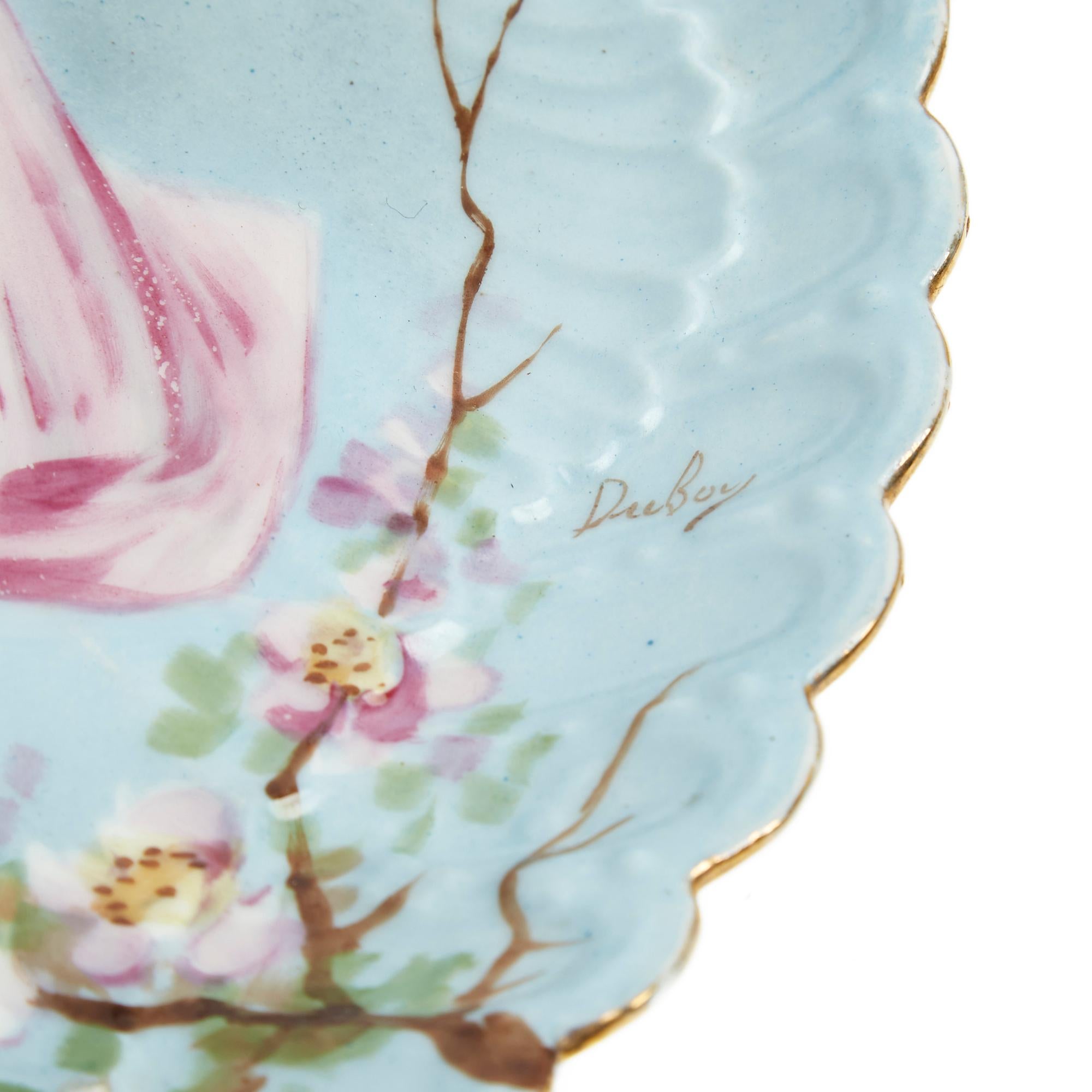 1850s Paul Duboy Ceramique set of 2 big ceramic plates  For Sale 5