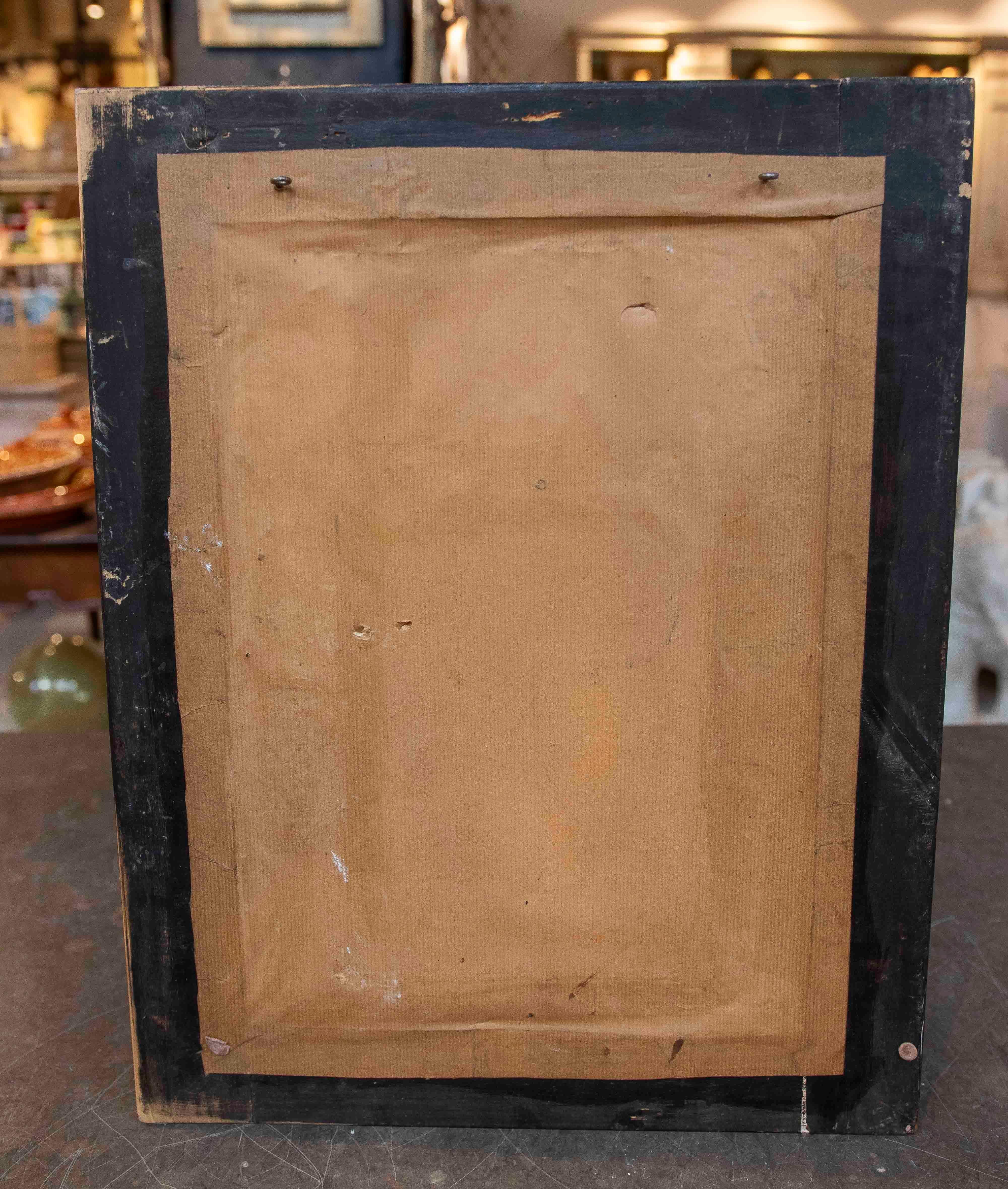 1850 Modelo de yeso policromado de una portada con escena de género y marco mudéjar en venta 8