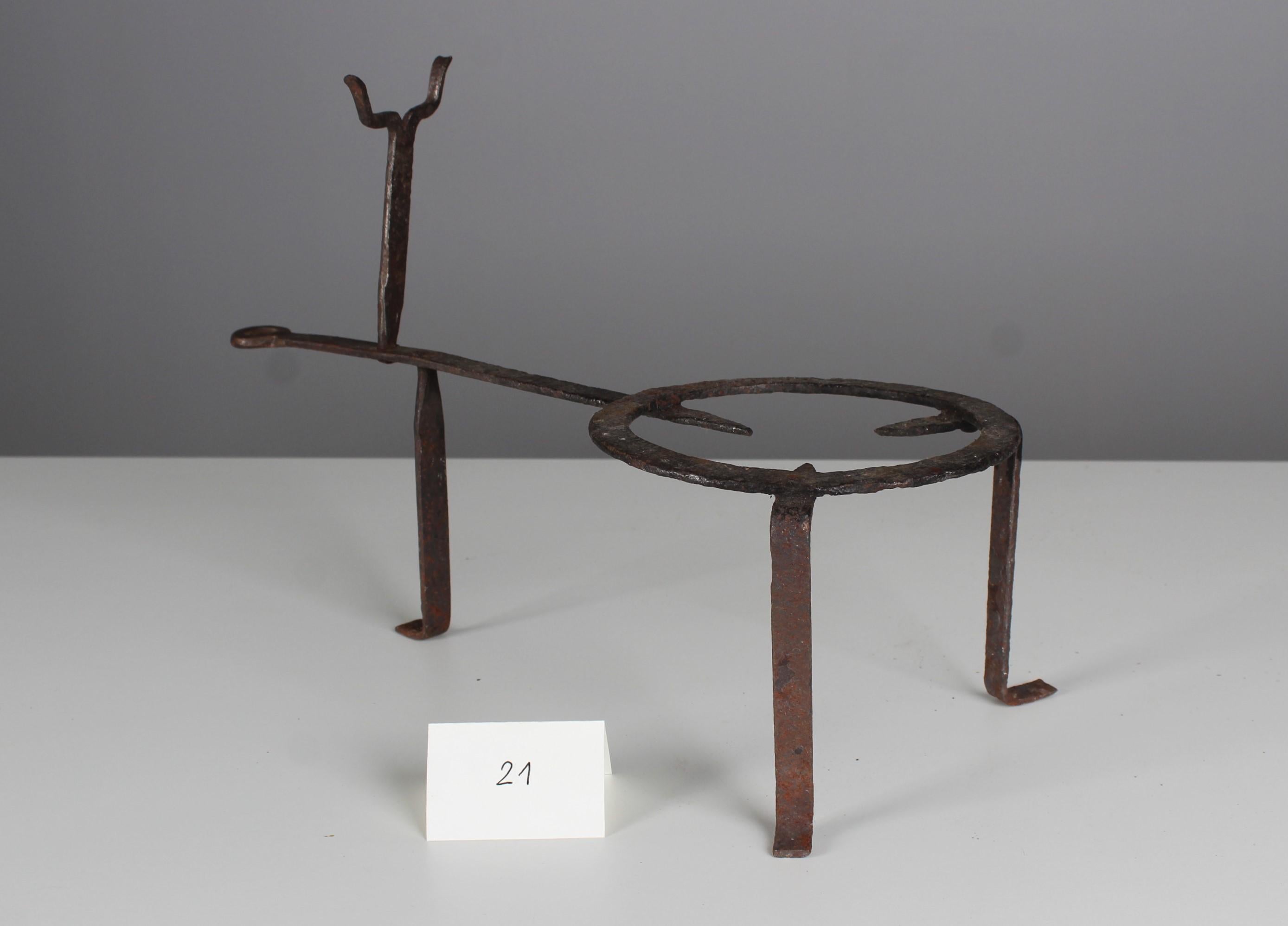19th Century (Maybe 17th?) Tripod Pot Stand, Cast Iron, France For Sale 2