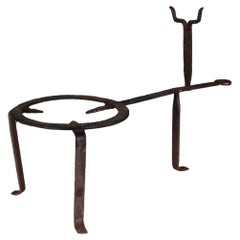 19th Century (Maybe 17th?) Tripod Pot Stand, Cast Iron, France