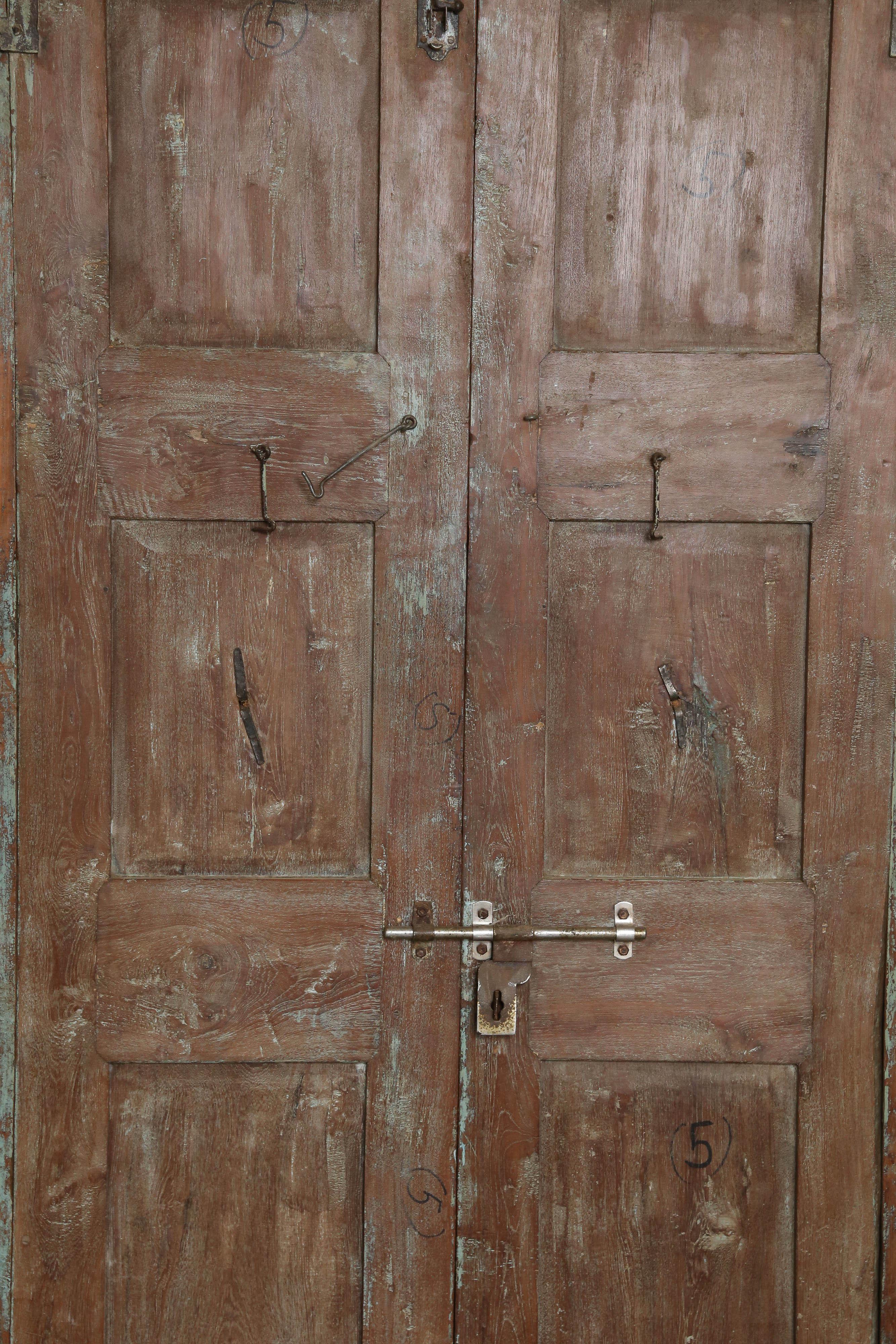 1850s Solid Teak Wood Elegant Entry Door from a Settlers Home in a Coastal Town For Sale 3