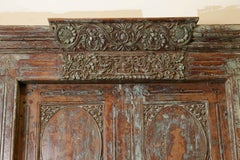 1850s Solid Teak Wood Elegant Entry Door from a Settlers Home in a Coastal Town