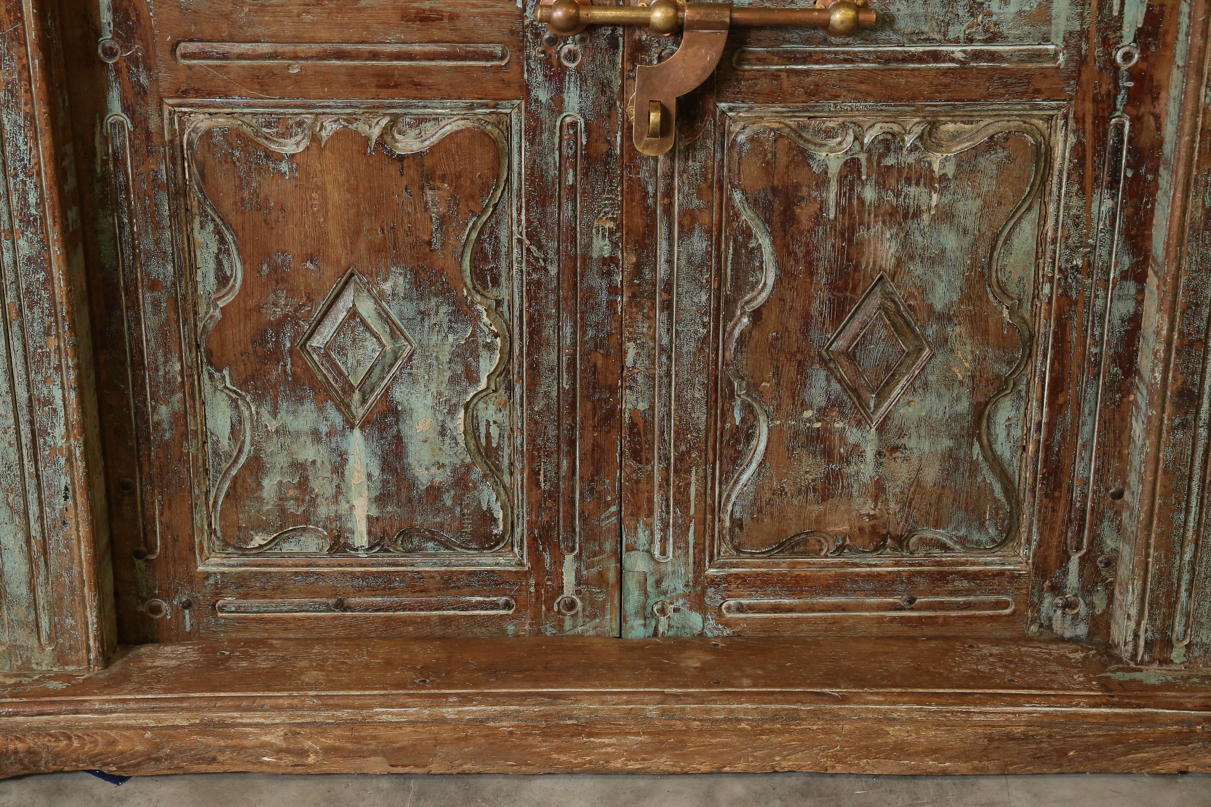 19th Century 1850s Solid Teak Wood Elegant Entry Door from a Settlers Home in a Coastal Town For Sale