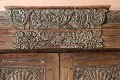 1850s Solid Teak Wood Highly Carved Entry Door from a Settler's Home in Goa