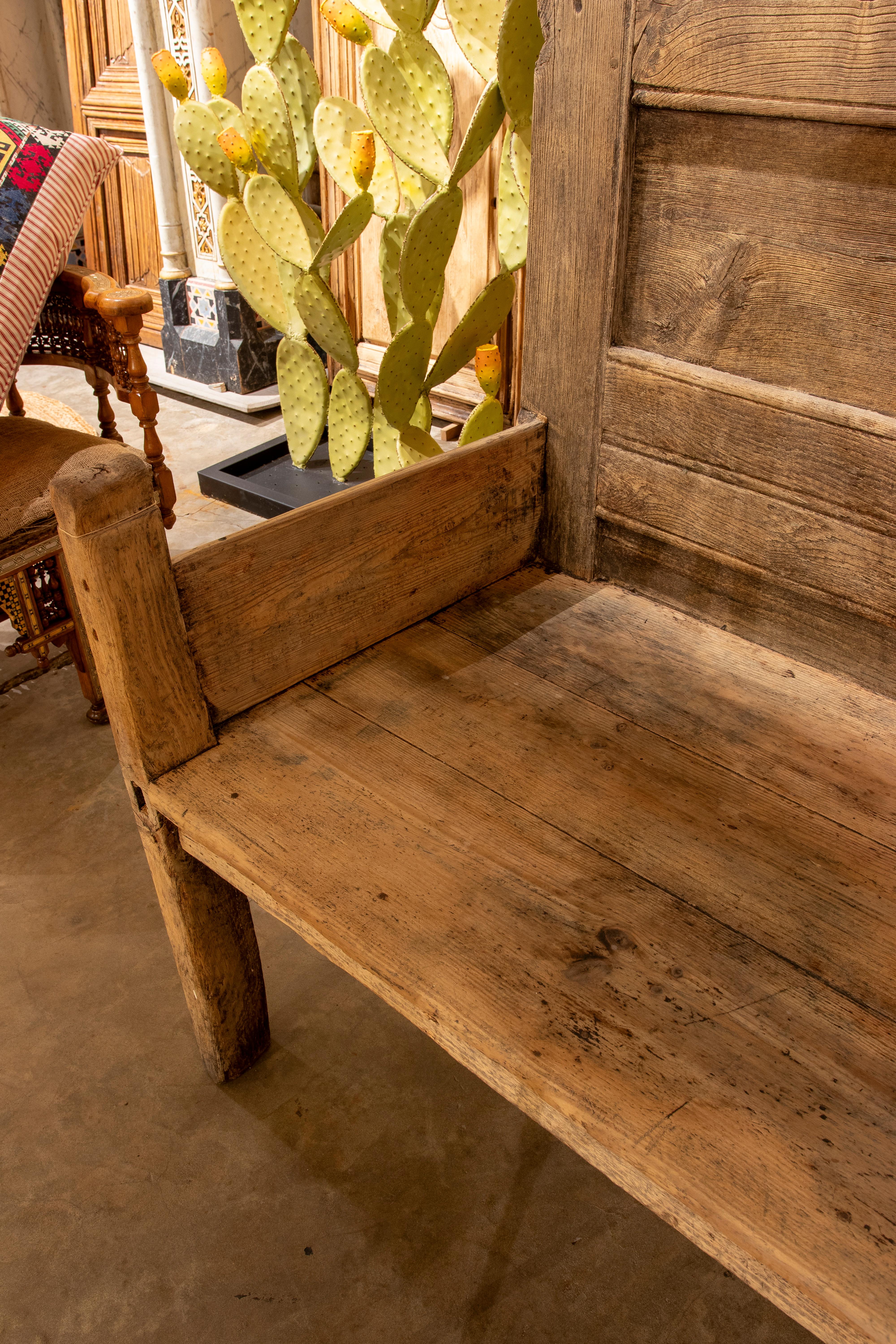 Banco rústico de madera maciza de 1850 - Estilo rústico tradicional en venta 7