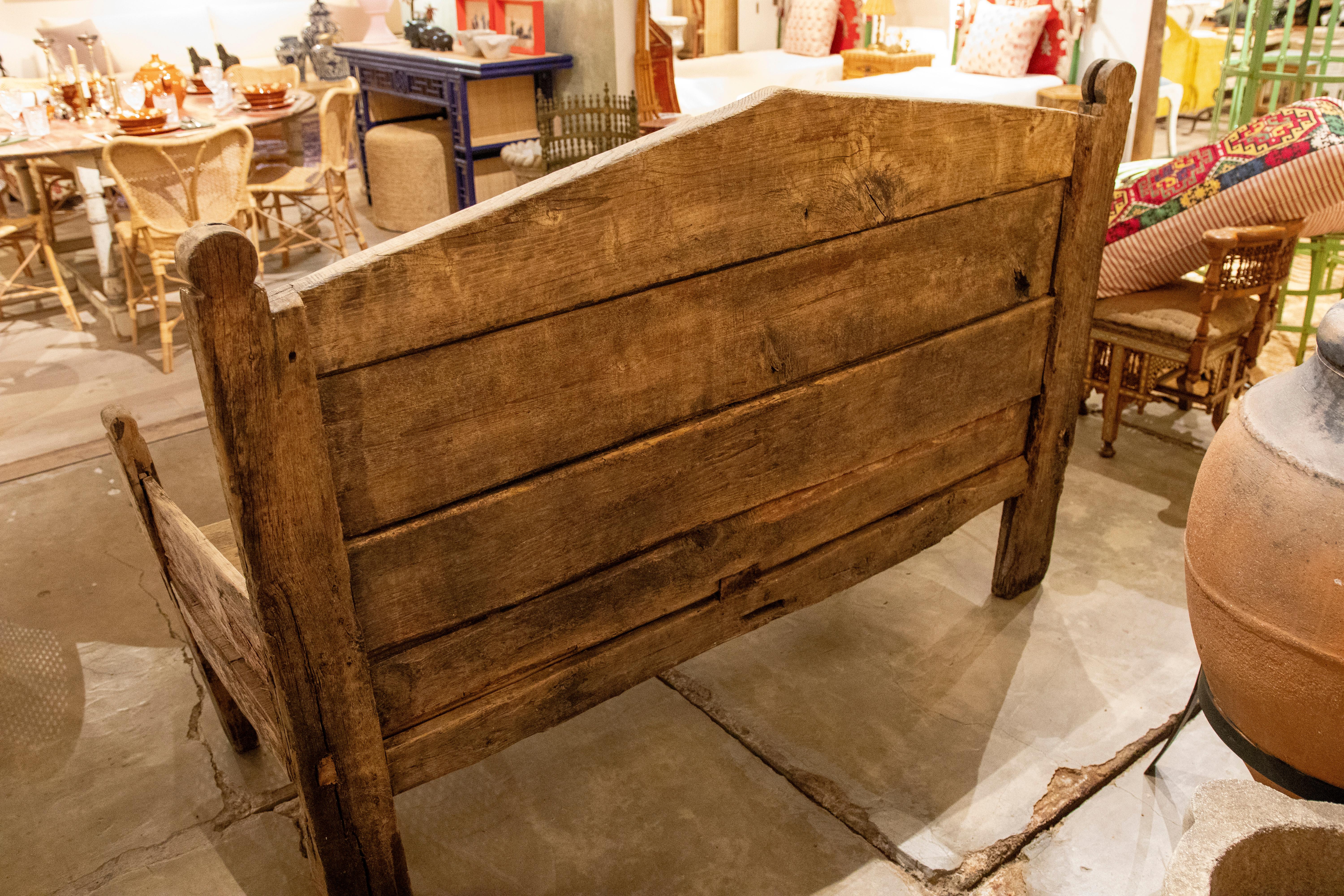Banco rústico de madera maciza de 1850 - Estilo rústico tradicional en venta 10