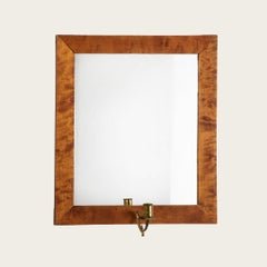 1850 Suédois Antique Burled Birch Wall Mirror