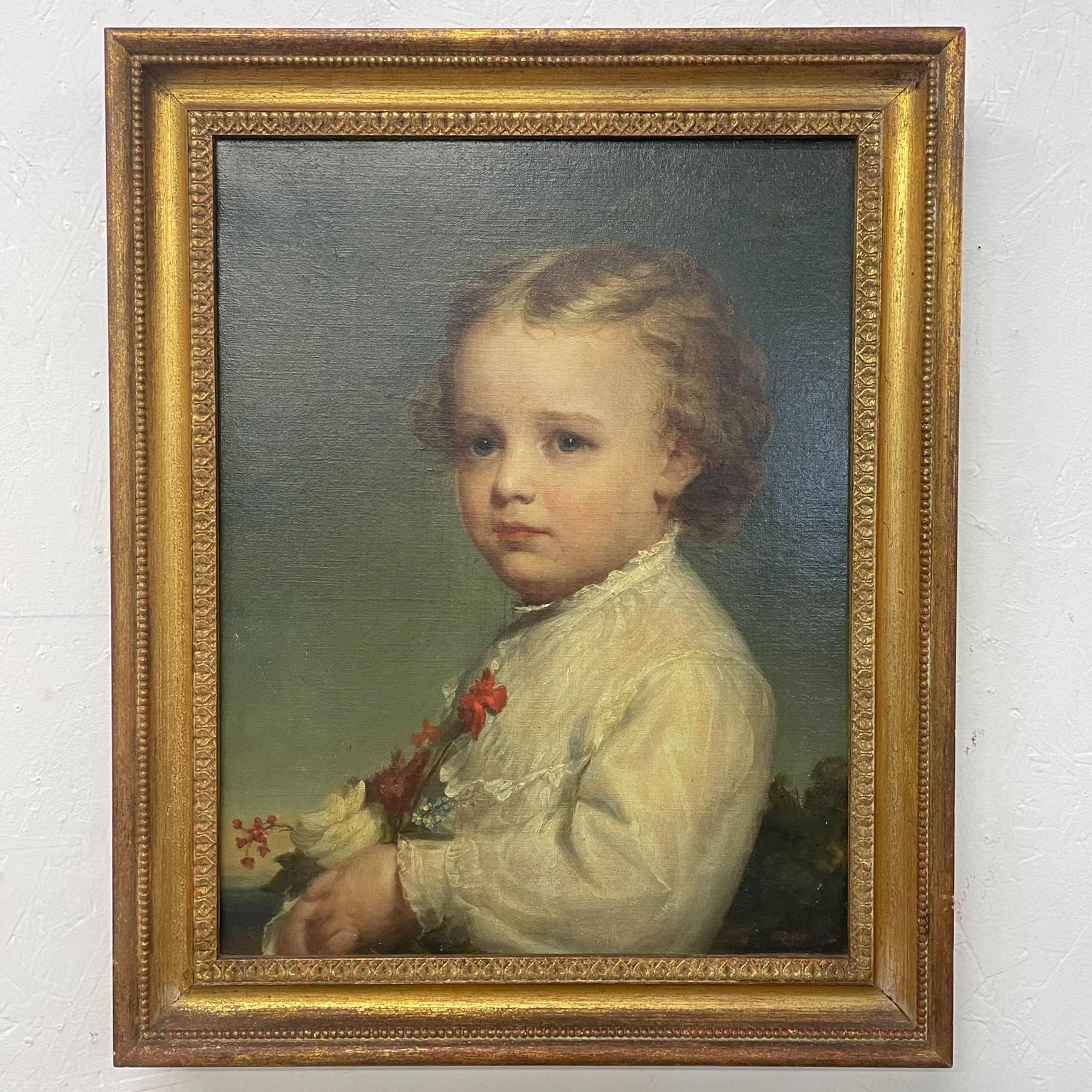 Painting
Well executed museum quality art antique oil on canvas painting young child portrait holding flowers in fine clothing, signed by artist
Theodore Kelley Art Philadelphia mid 19th century
frame 17.5 x 21.5 tall x 2 gold leaf
art canvas 18