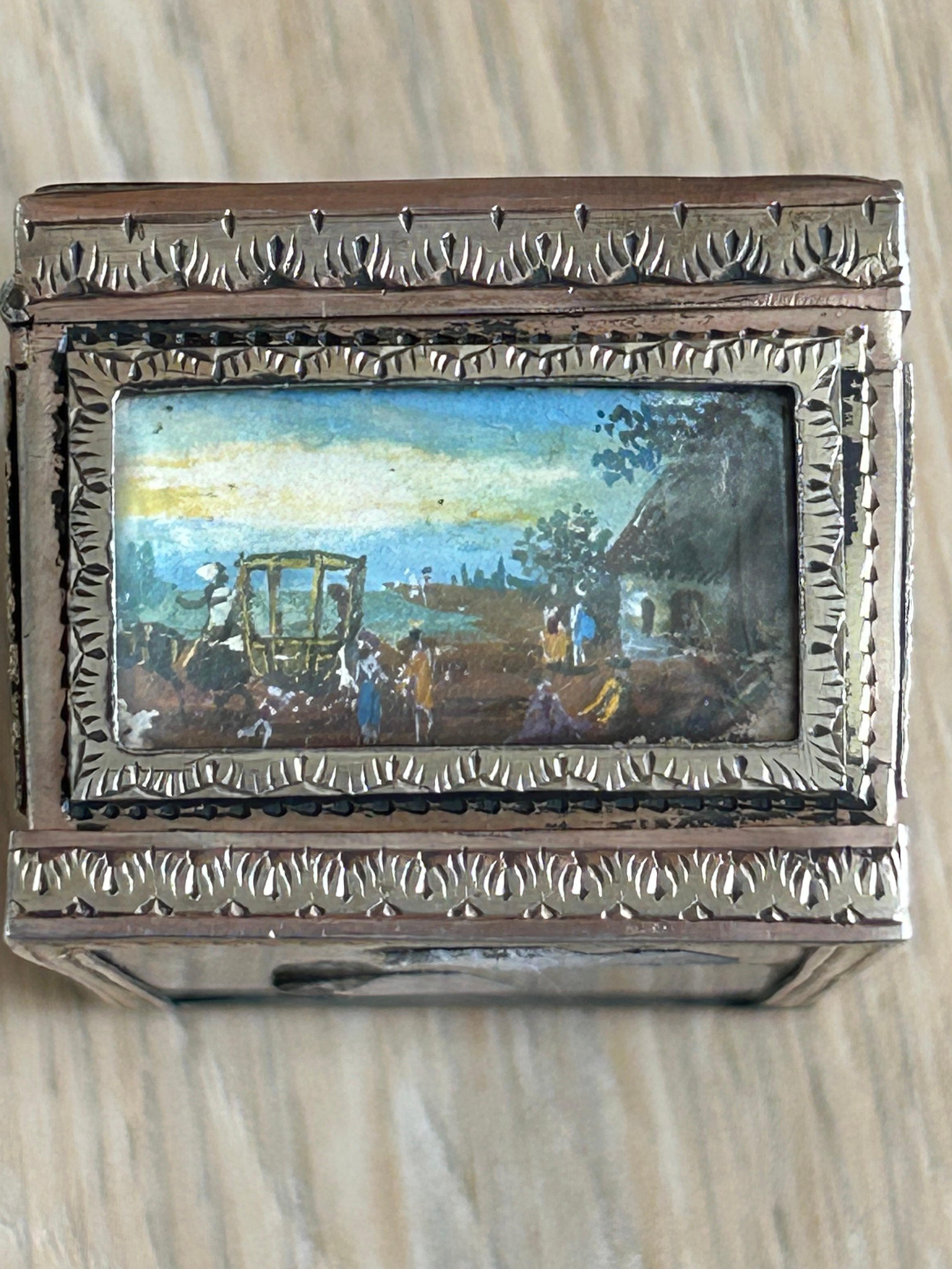 Gold Plate 1850's Tortoiseshell Box For Sale