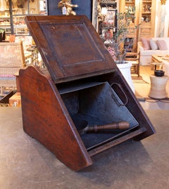 1850s Wooden Ash Scoop with Metal Fittings for Fireplace