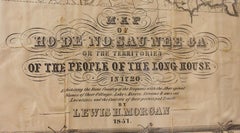 1851 American Framed Original Iroquois Nation Map by Lewis Henry Morgan