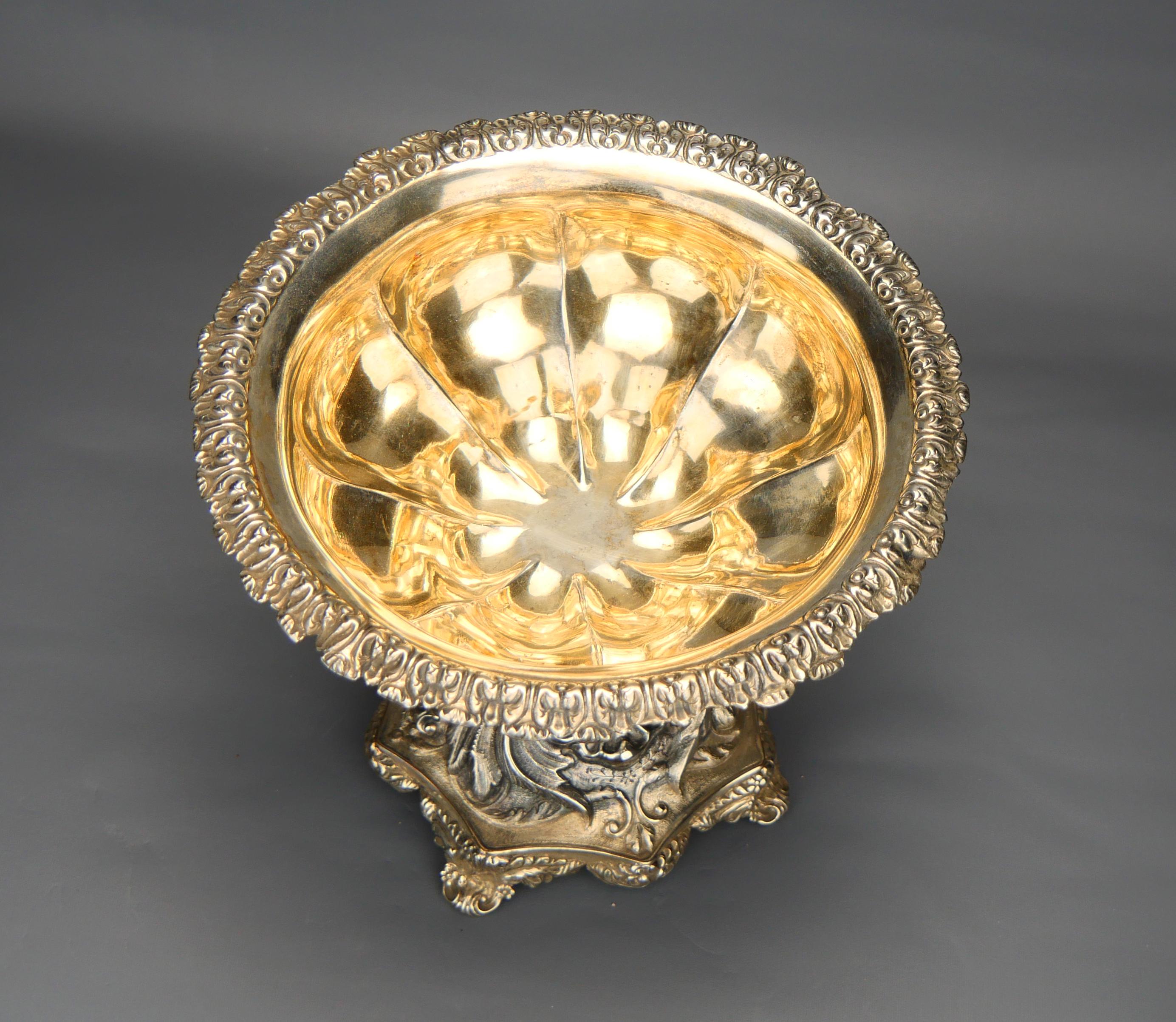 1852 Antique Centerpiece Indian Elephant solid 830 Silver / 411 gr. For Sale 3