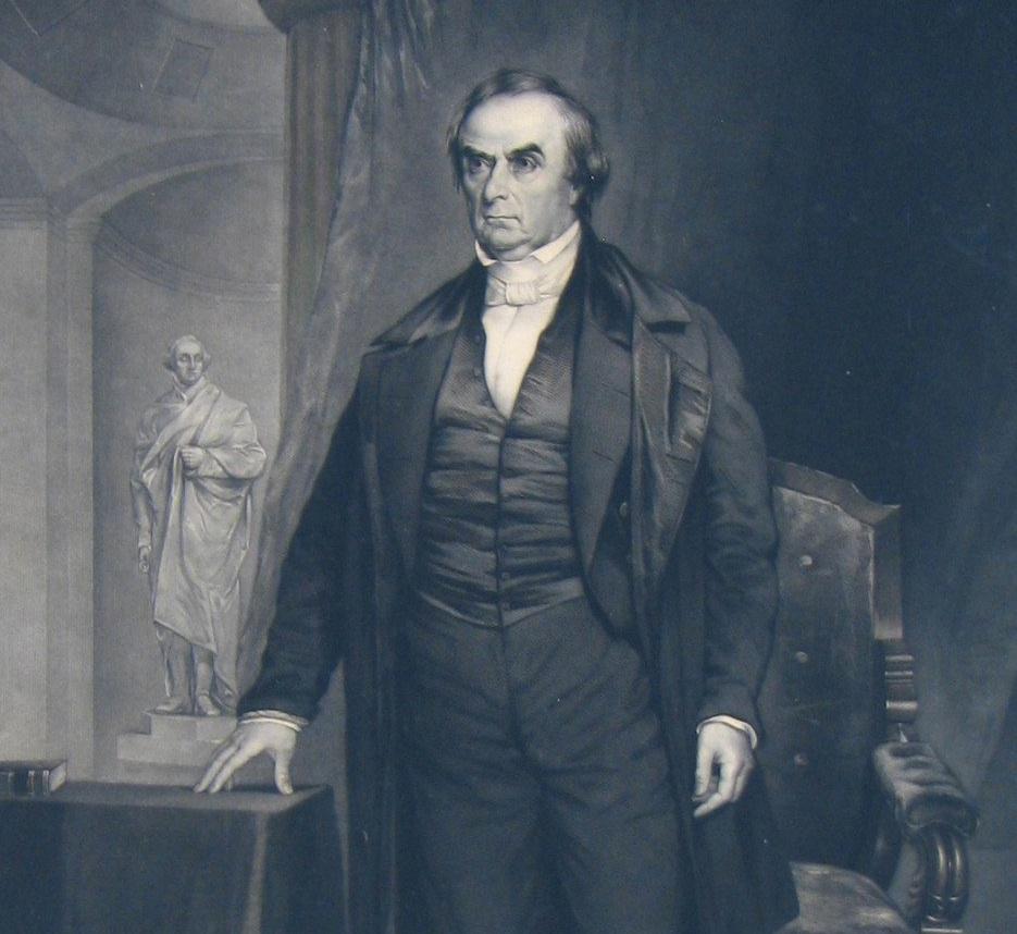 1851 Daniel Webster Portrait, Antique Engraving after Chester Harding In Good Condition In Colorado Springs, CO