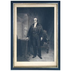 1851 Daniel Webster Portrait, Antique Engraving after Chester Harding