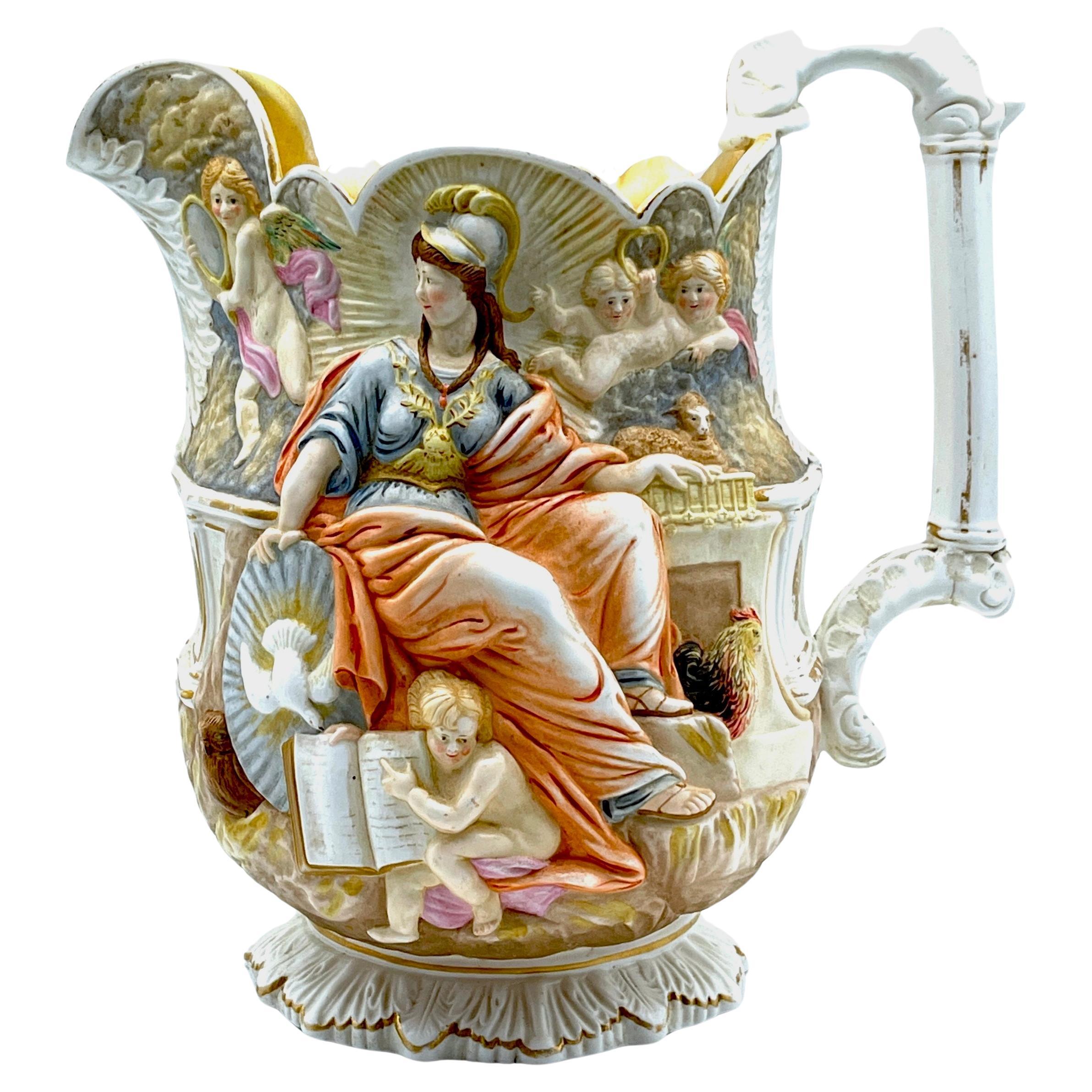 Brocca della Grande Esposizione del 1851 "Saggezza e Provvidenza" di Samuel Alcock in vendita