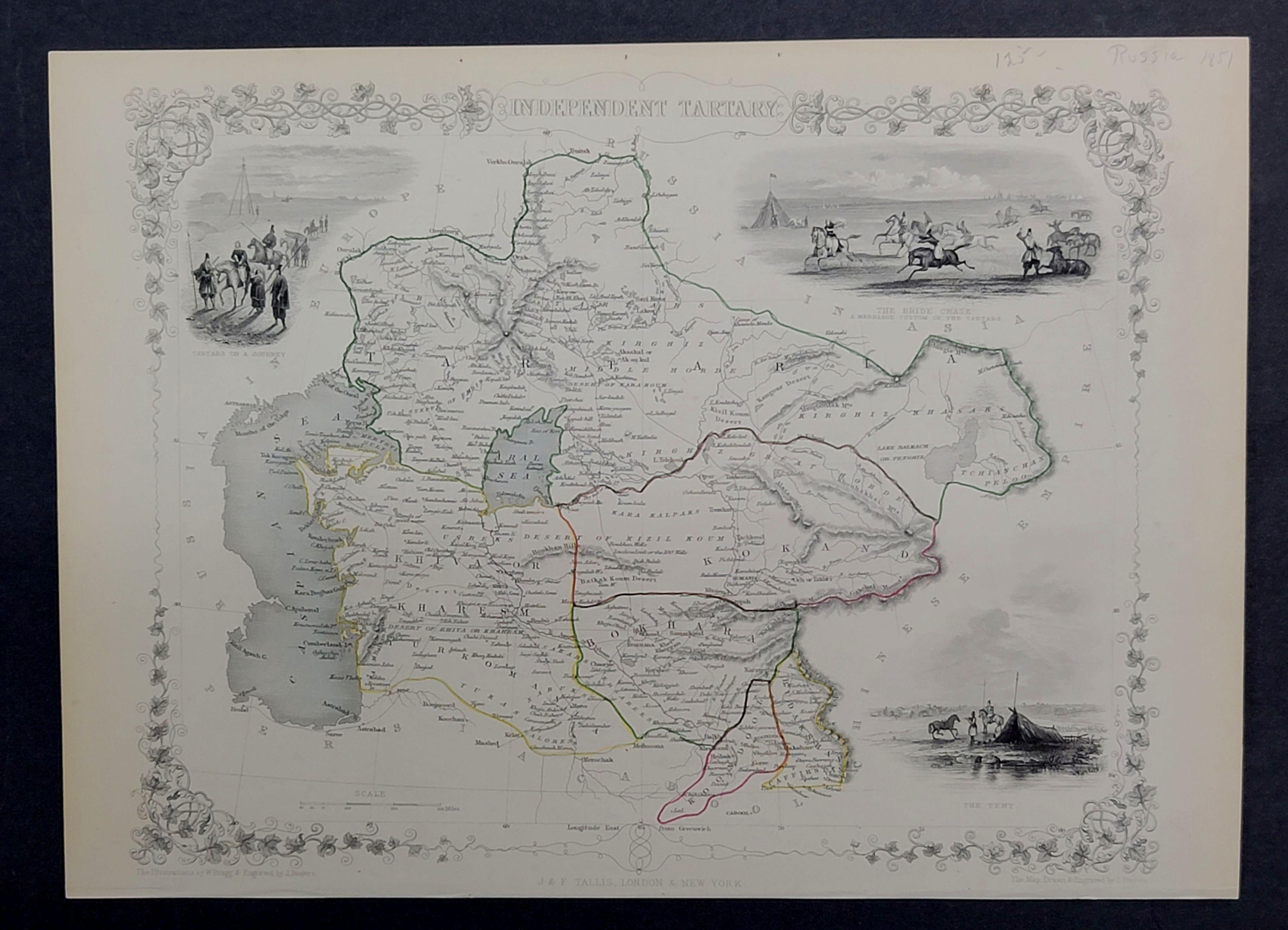 carte de 1851 de 
Tartare indépendante 
