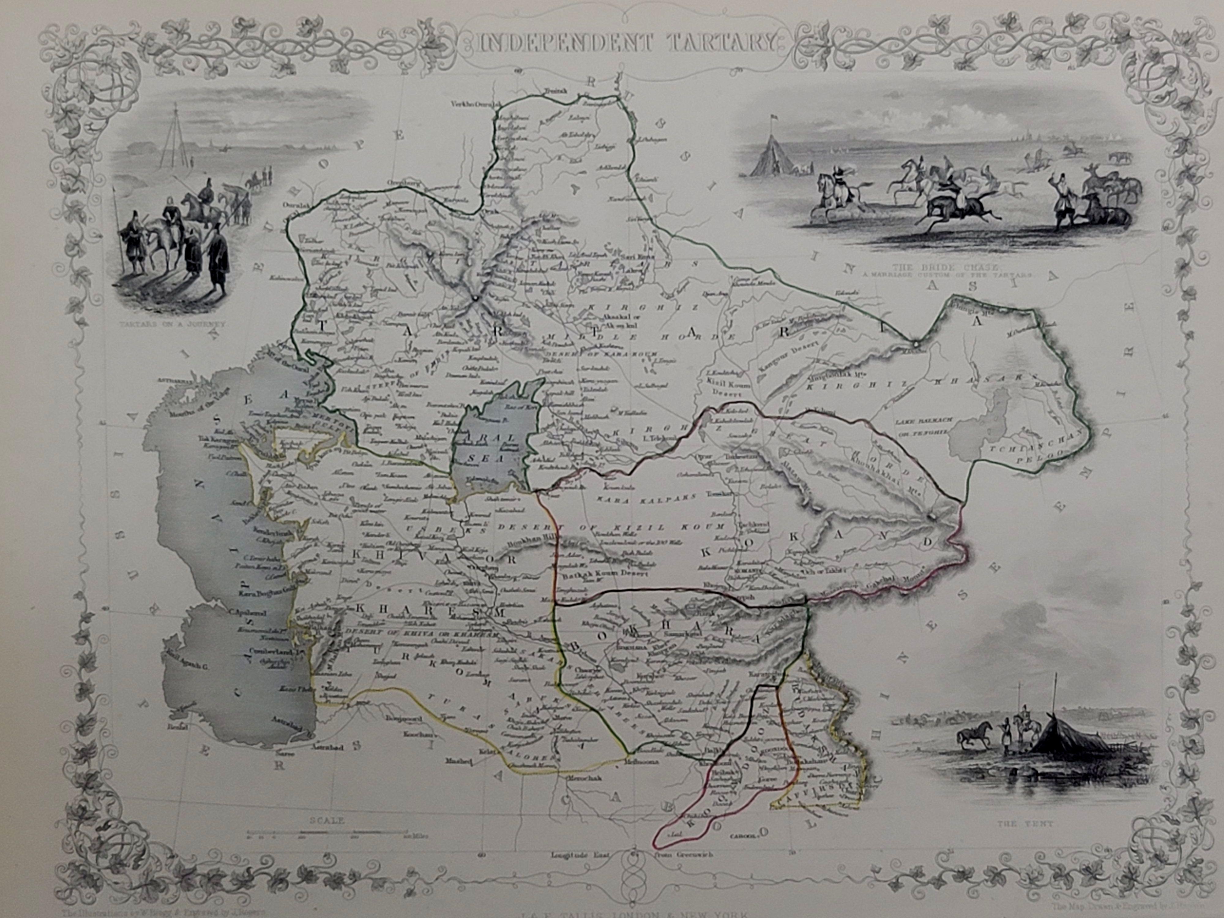 Map of „Independent Tartary“, Ric. aus dem Jahr 1851 R018 (Unbekannt) im Angebot