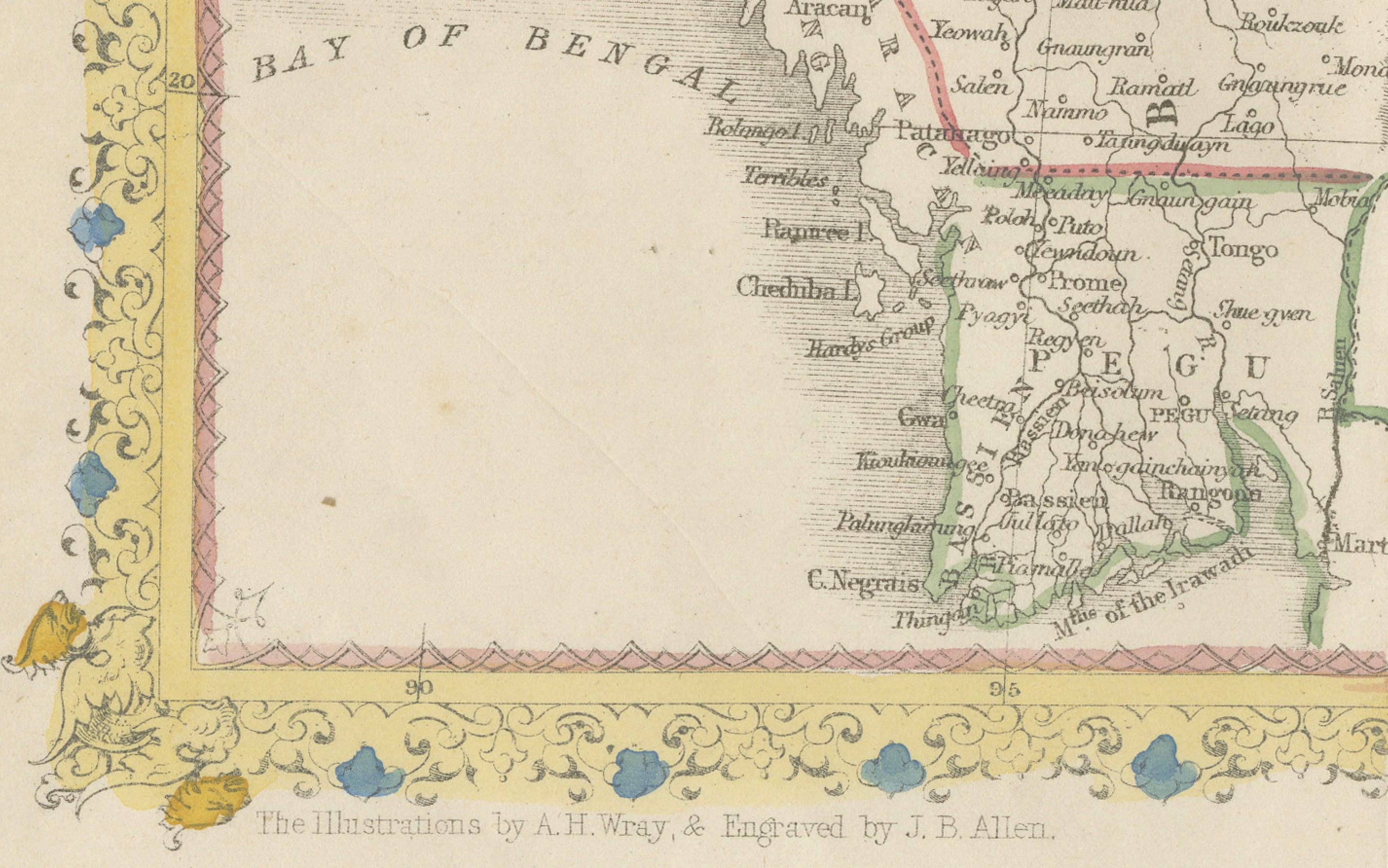 1851 Carte Tallis de la Chine avec le Tibet, Formose et la Birmanie - Gravée par J. Rapkin en vente 6