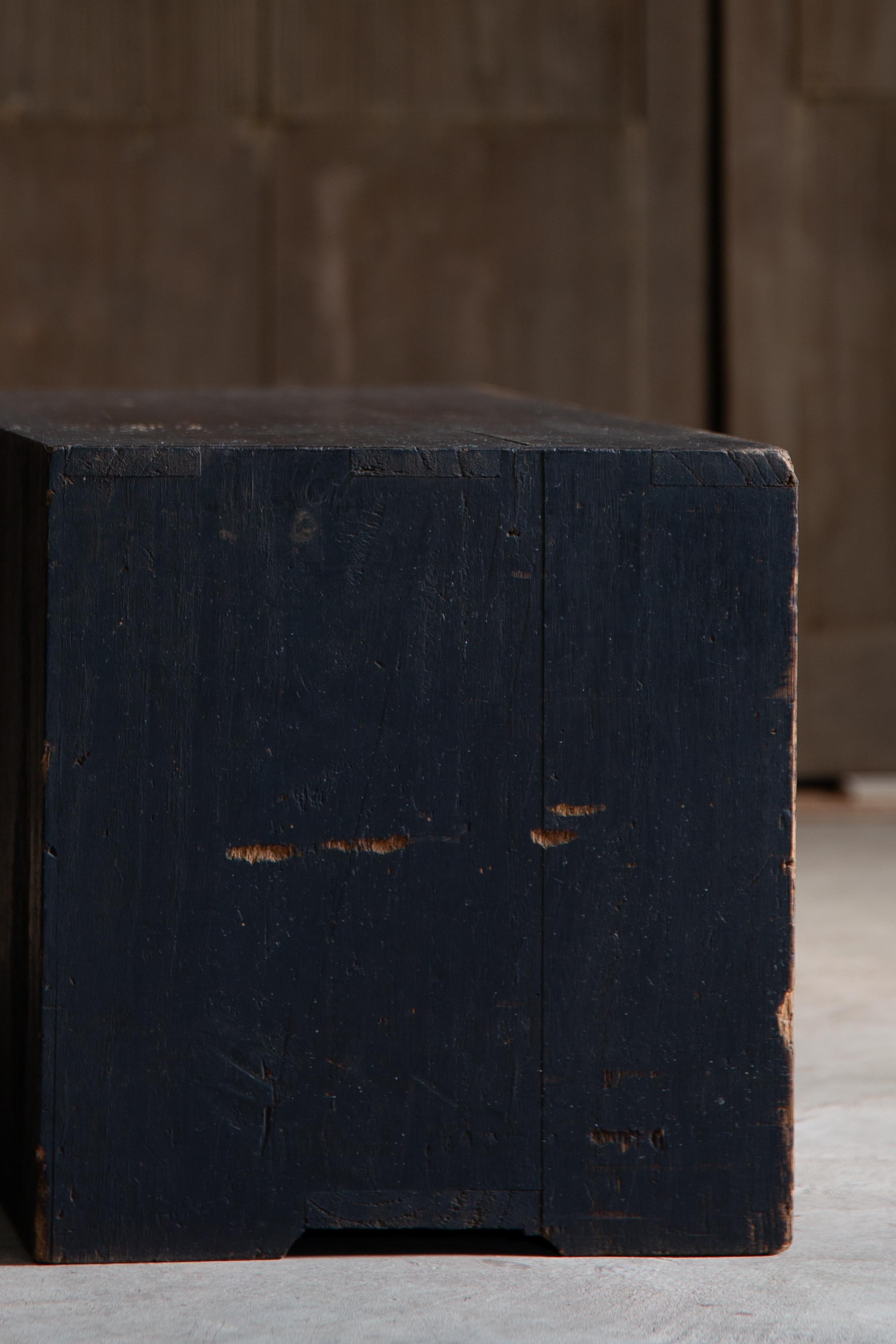 1852 cassettone Edo giapponese antico wabi sabi Urushi mid Tansu in vendita 13