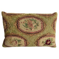 Antique 1852 English Needlework 17" x 12" Pillow