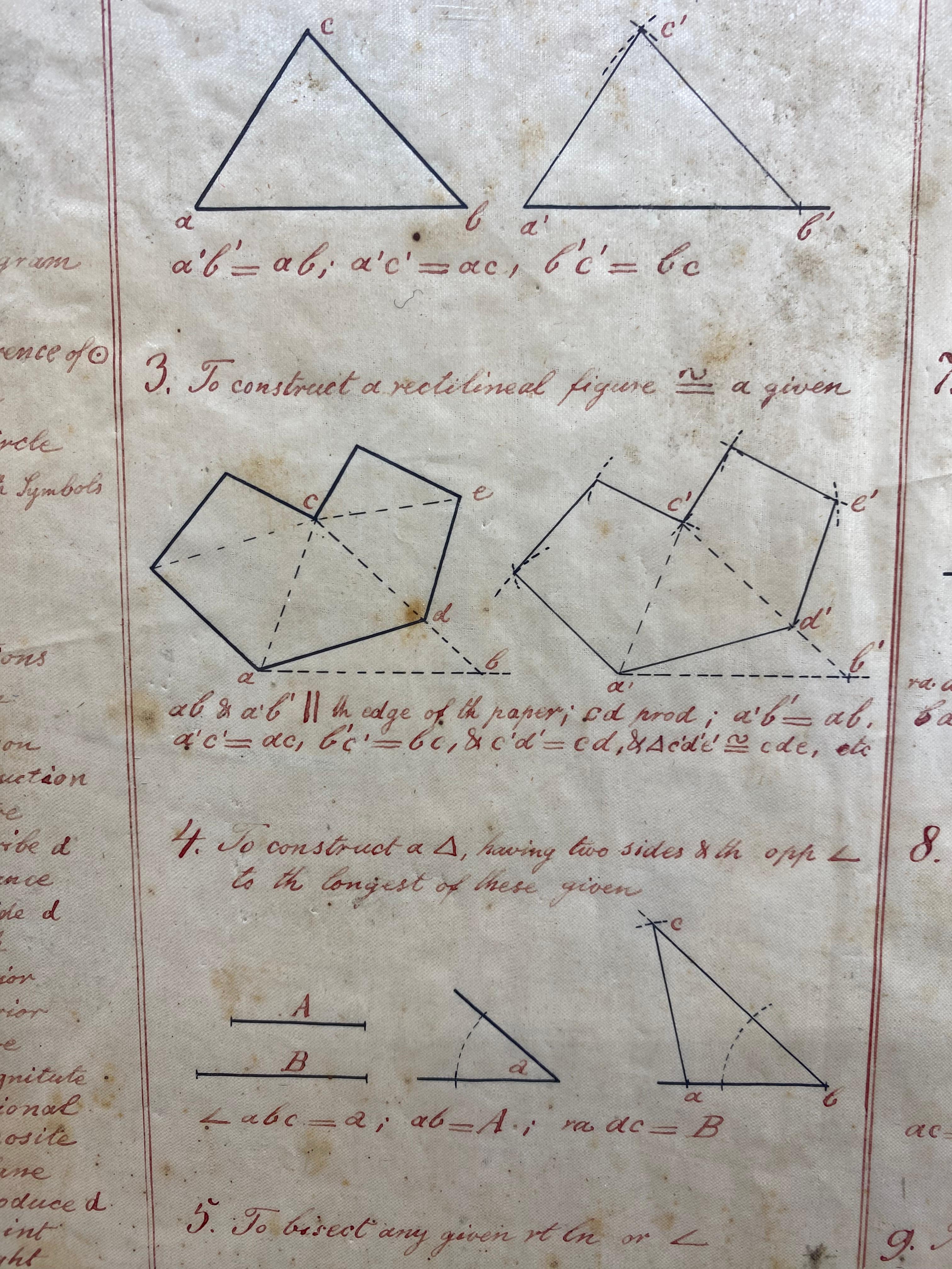 Geometrische Konstruktionskarte von C. W. Knudsen aus dem Jahr 1852 im Angebot 6