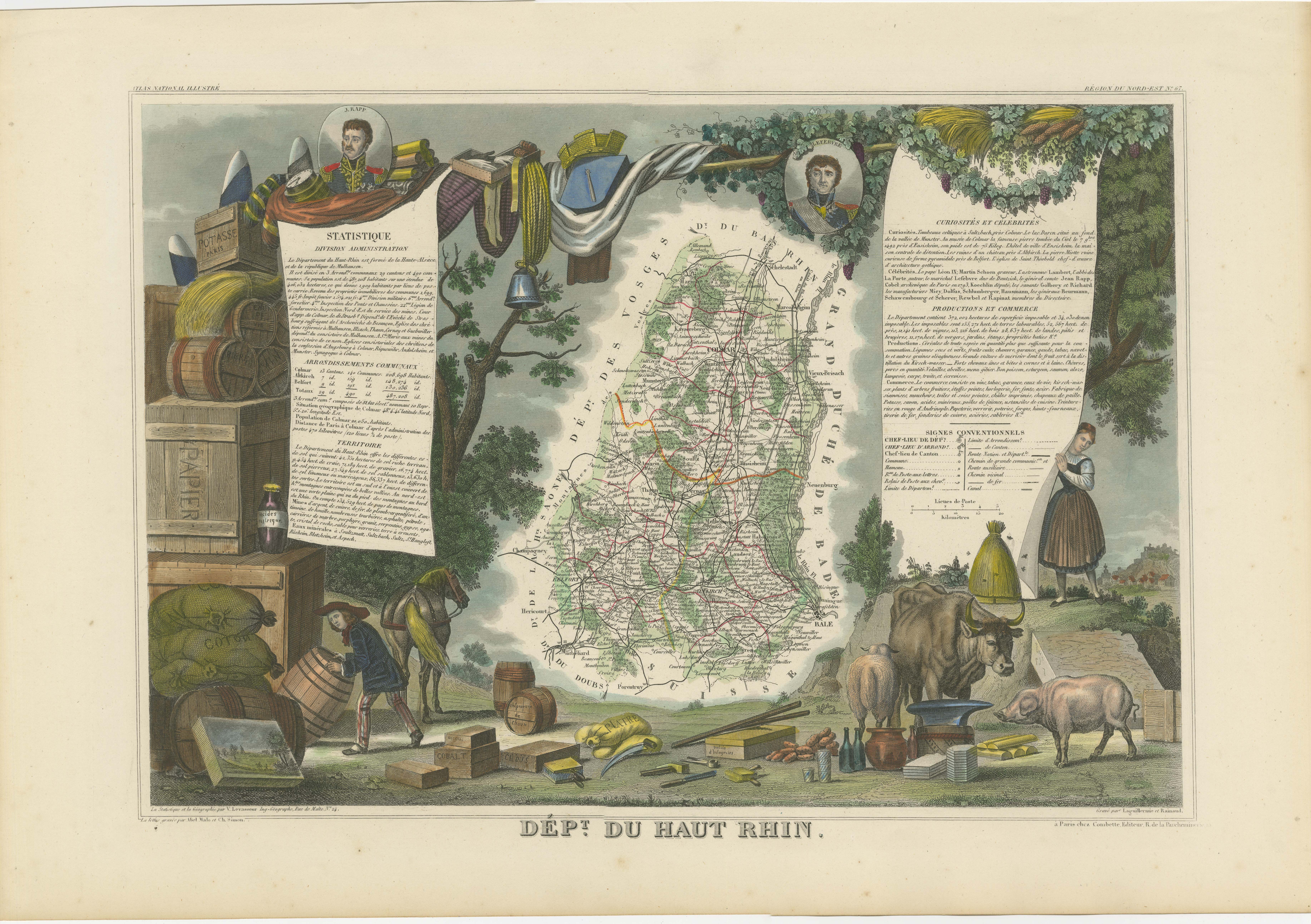 This original hand-colored map is from the 